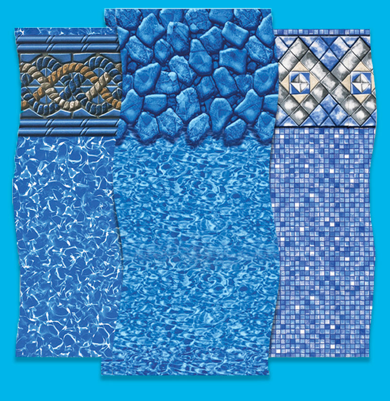 Photo of 3 different above ground pool liner patterns