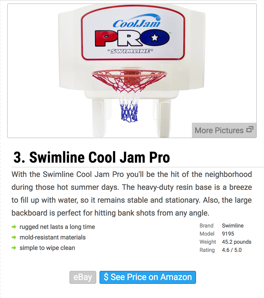 Swimline Cool Jam Pro Has Been Ranked #3