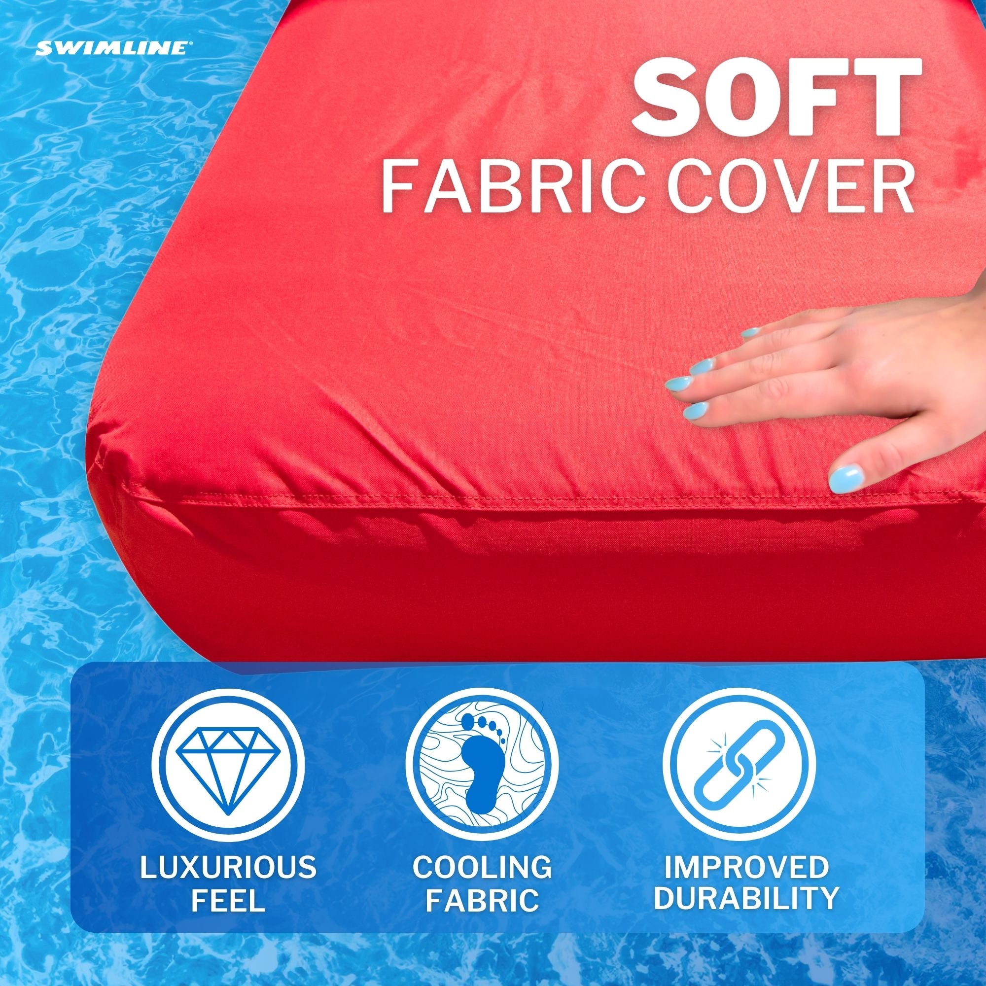 Sunsoft Fabric Covered Pool Mattress | Adjustable Air Chambers | 72" x 36"
