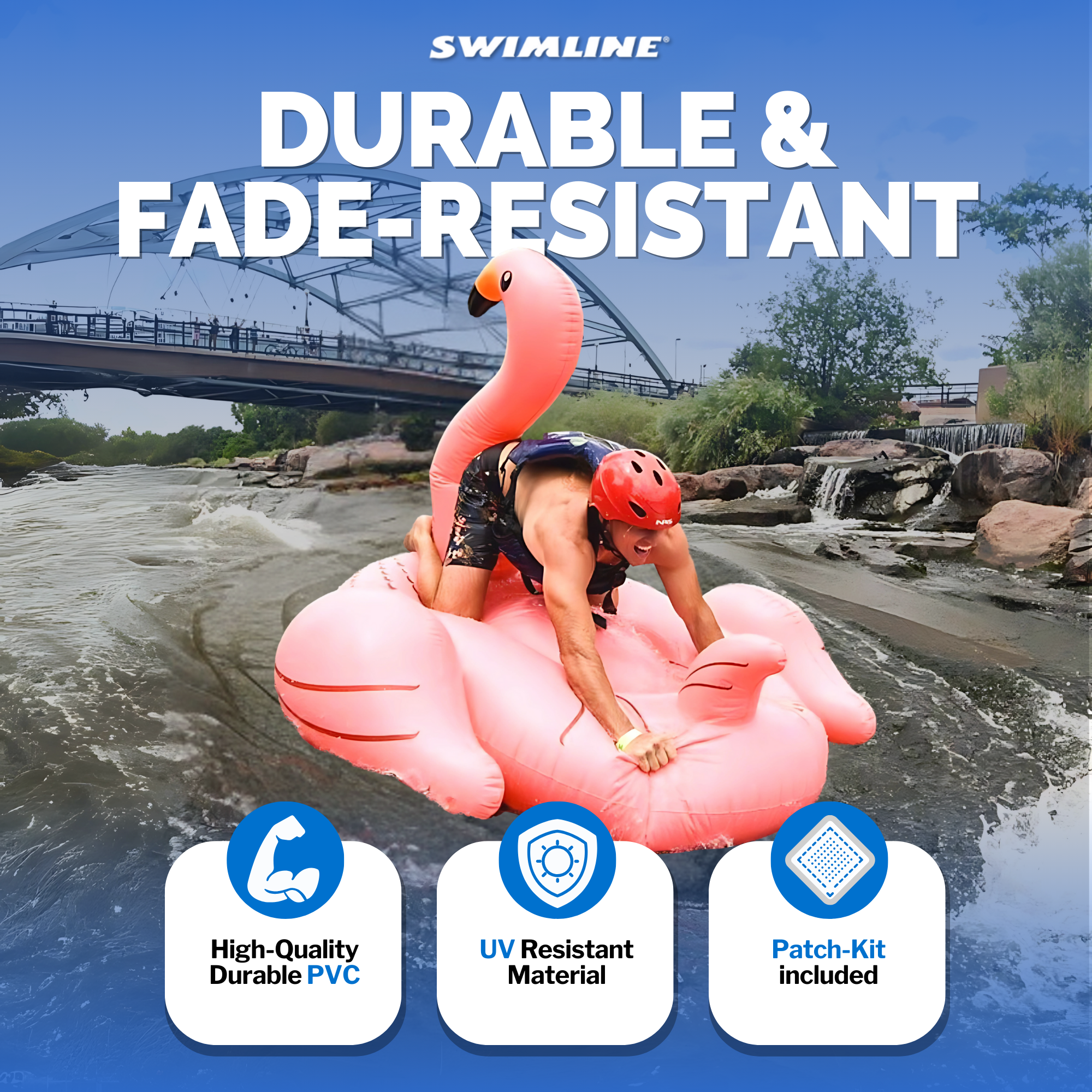 Giant Inflatable Flamingo Float | Ride-On Lounger | Stable Design