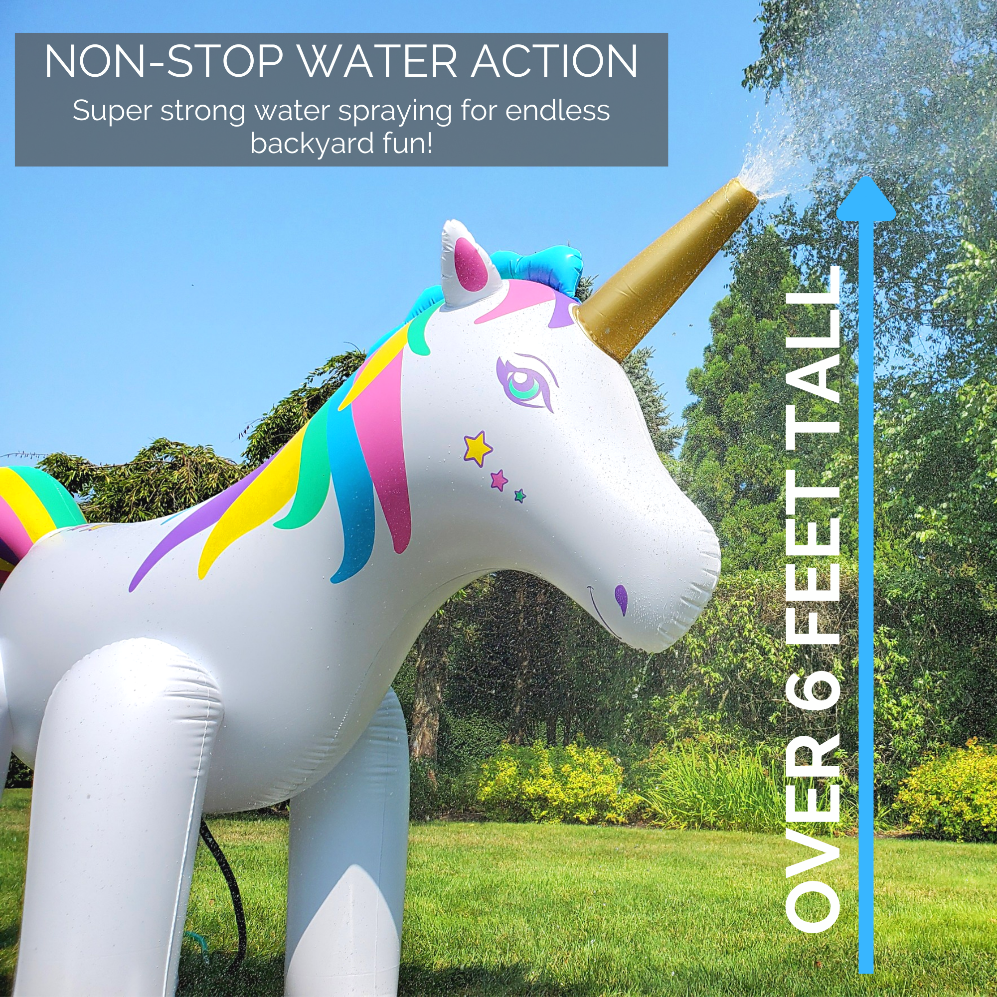 Humongous Backyard Unicorn Sprinkler | Outdoor Fun | Anchor Set Included