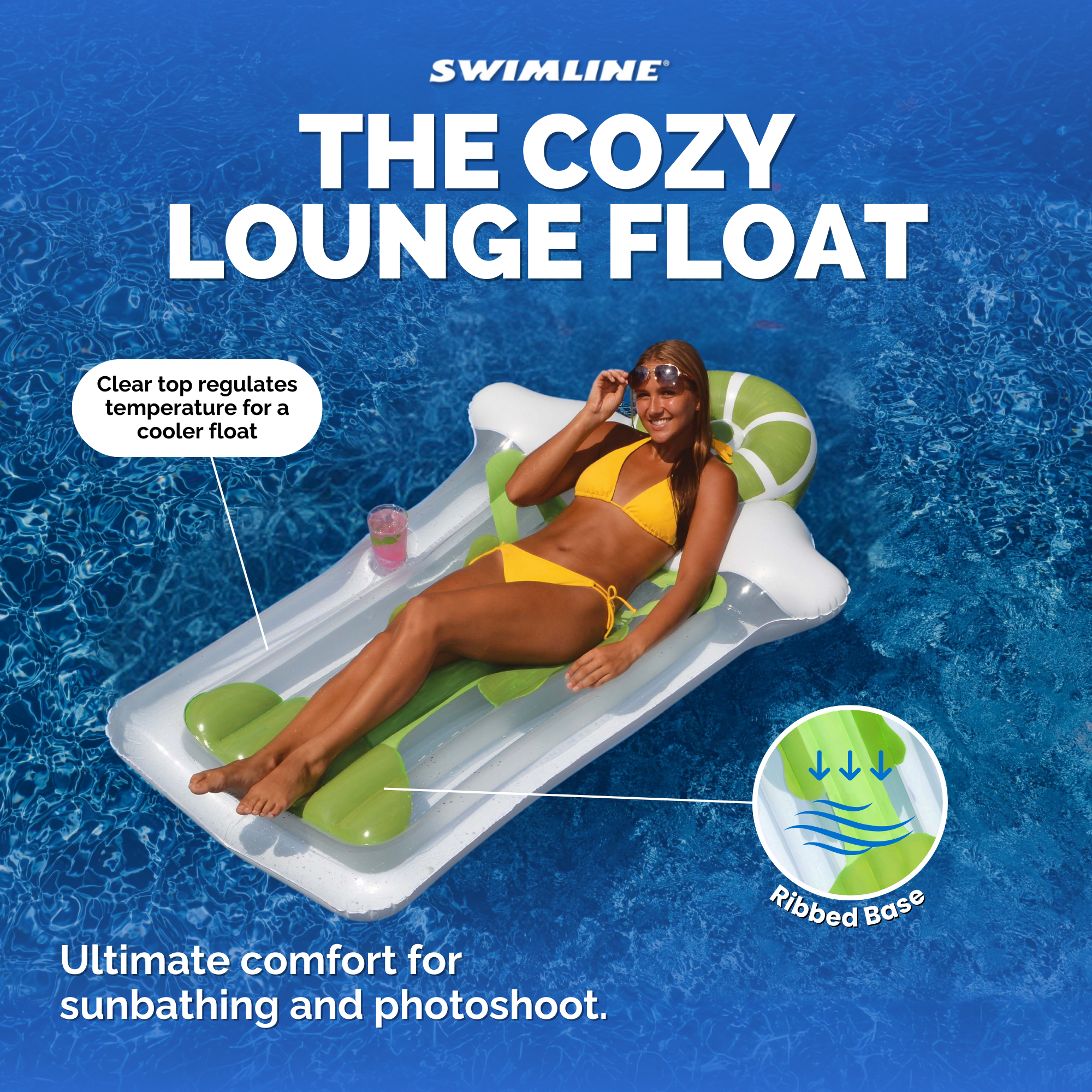 Swimline Margarita Mat Pool Float — cupholder detail
