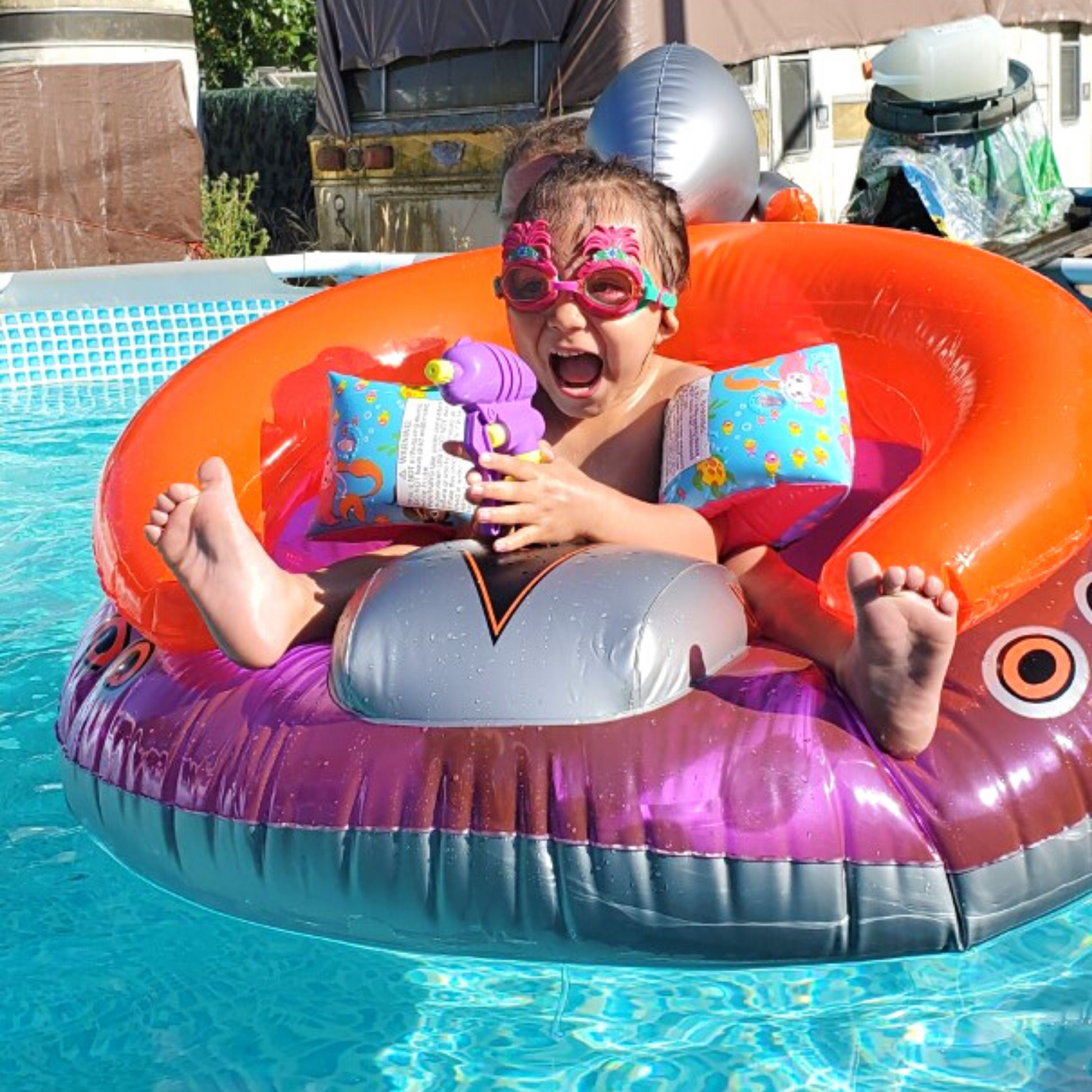 Swimline UFO Spaceship Pool Float — side view