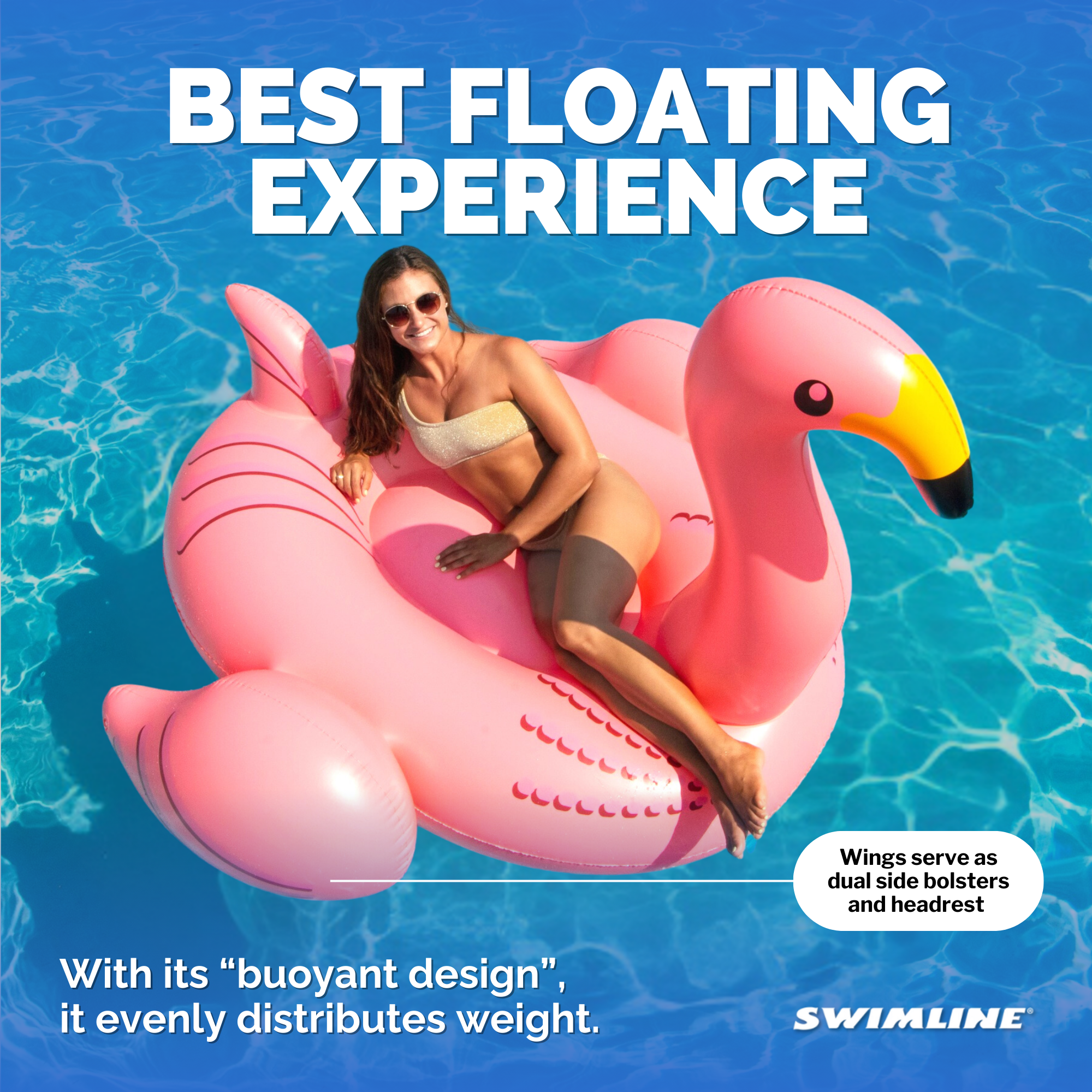 Giant Inflatable Flamingo Float | Ride-On Lounger | Stable Design