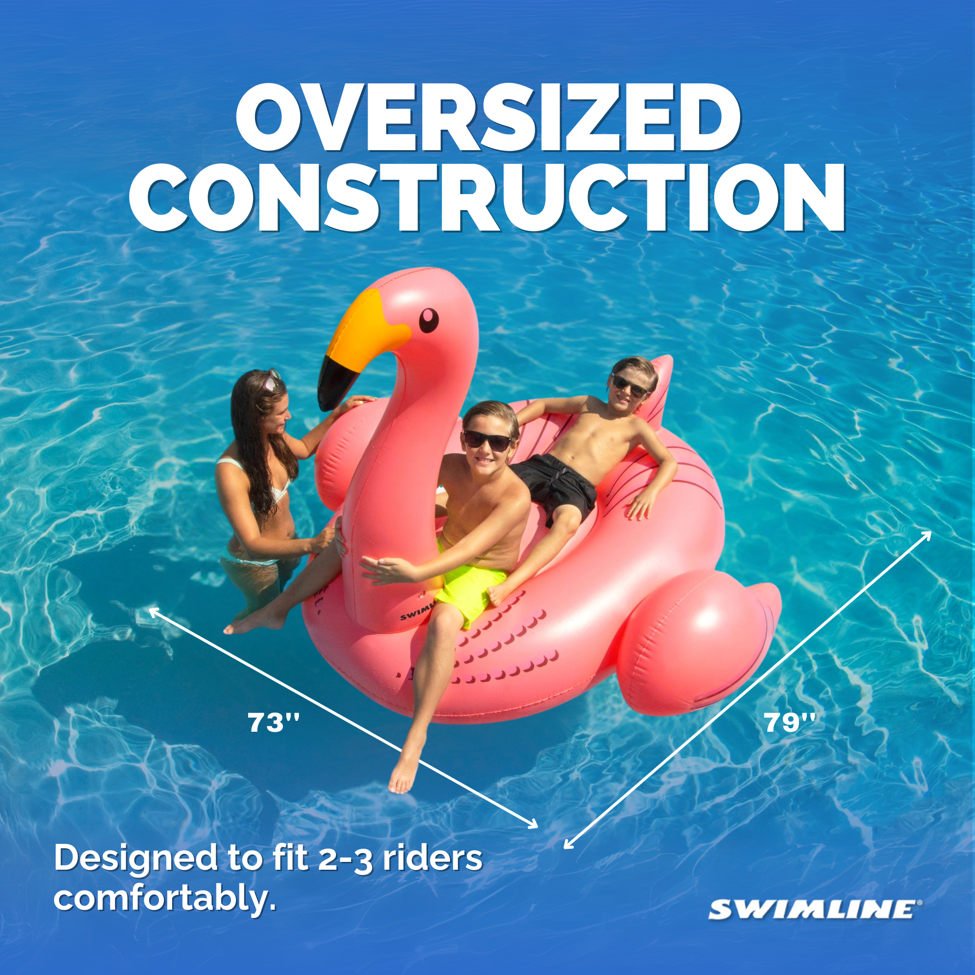Giant Inflatable Flamingo Float | Ride-On Lounger | Stable Design