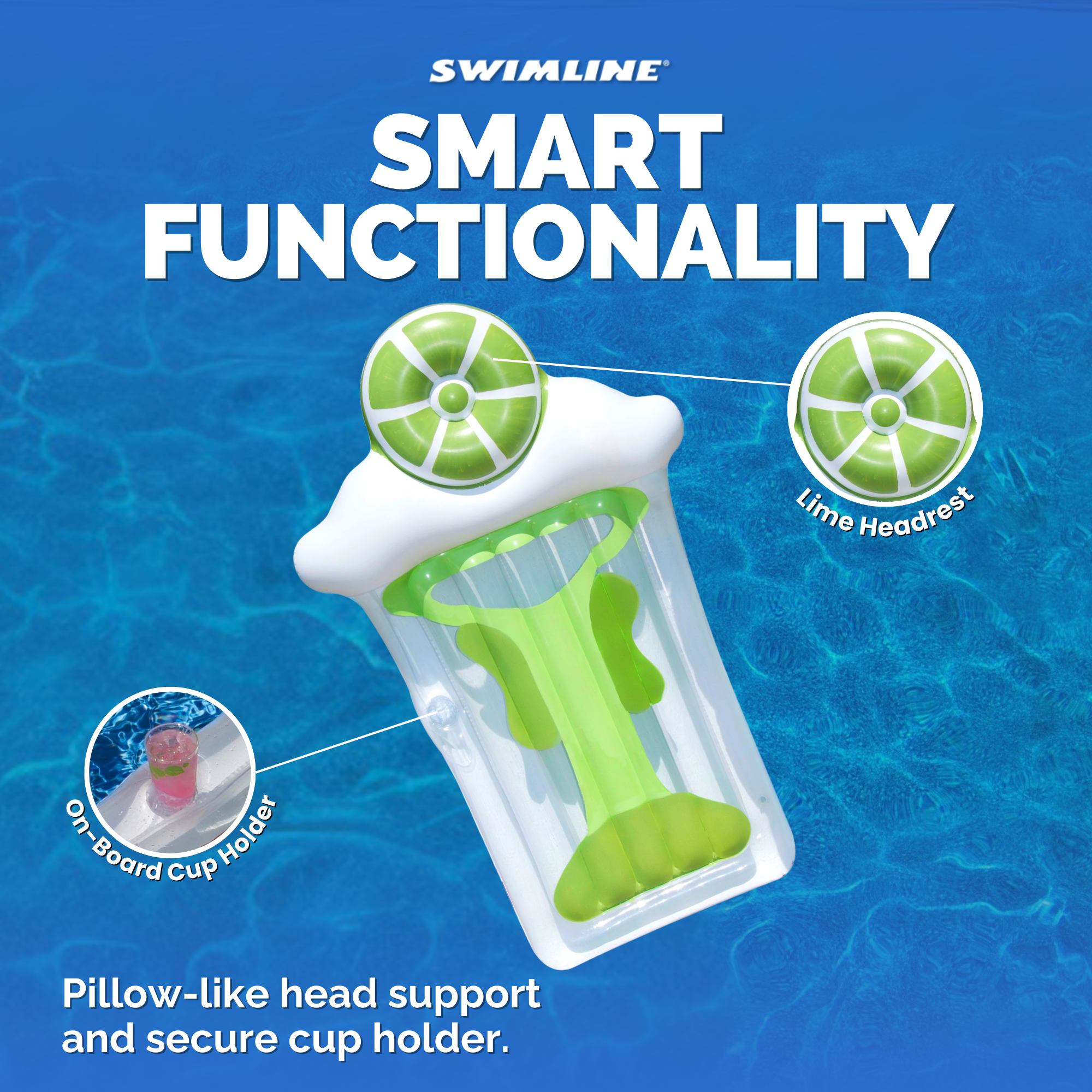 Swimline Margarita Mat Pool Float — lifestyle in pool