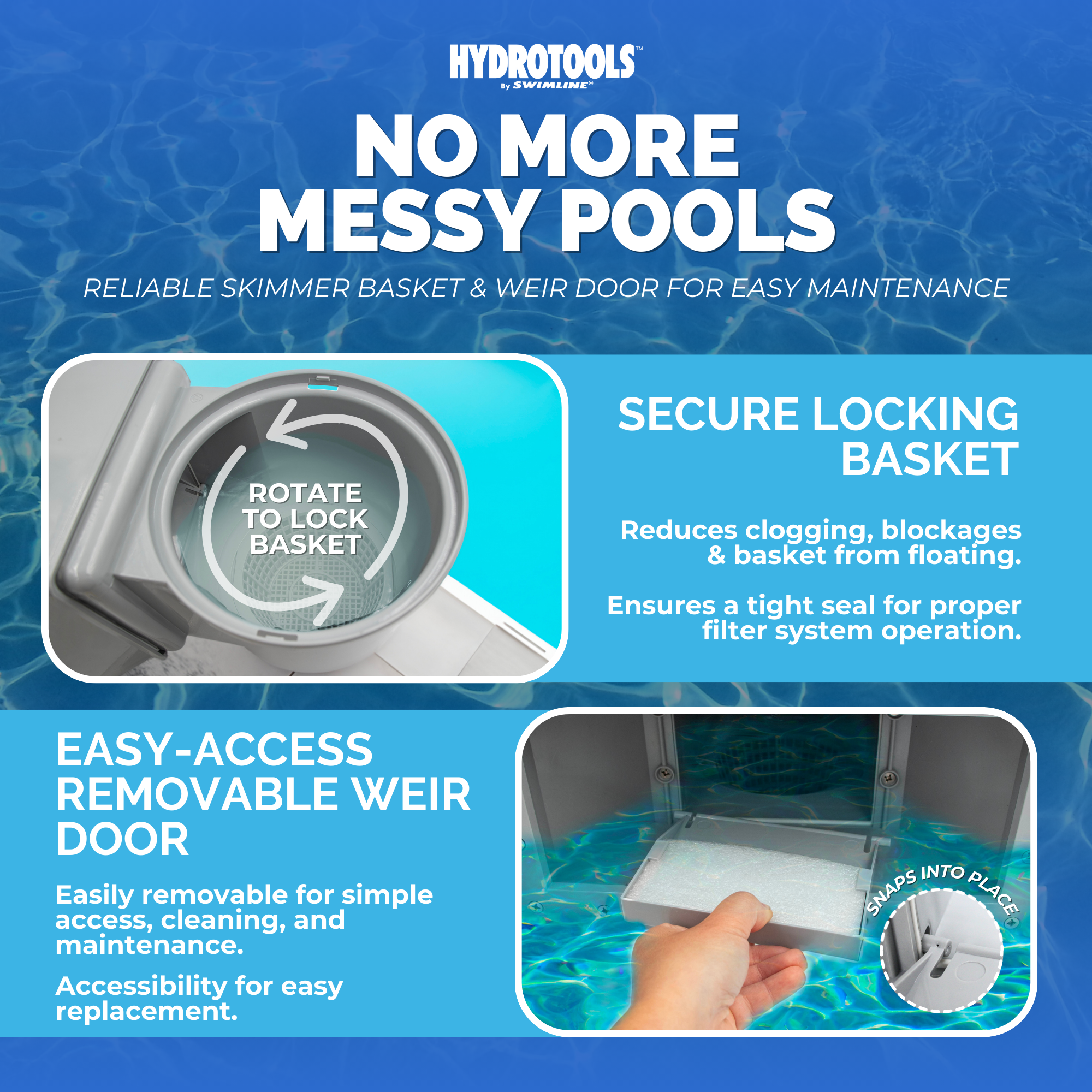 Standard Thru-Wall Pool Skimmers | White & Grey