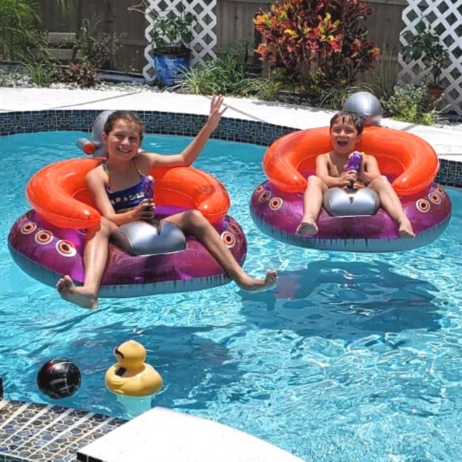 Swimline UFO Spaceship Pool Float — lifestyle in pool