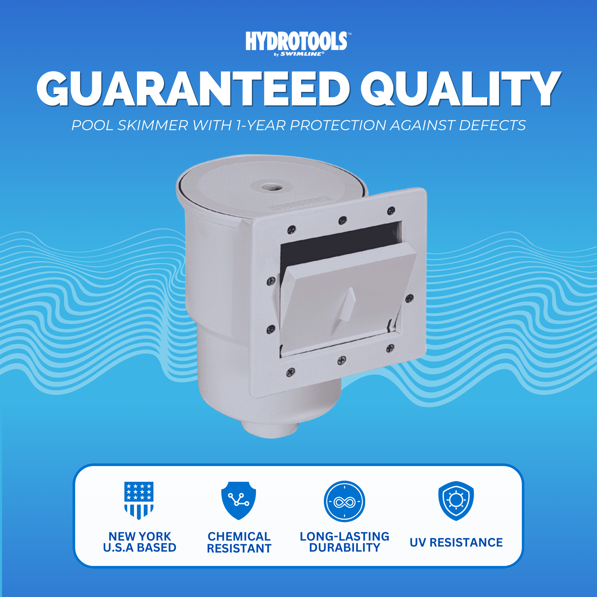 Standard Thru-Wall Pool Skimmers | White & Grey
