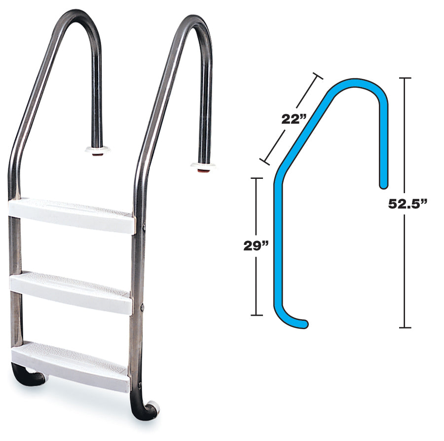 Hydrotools Stainless Steel In-Ground Pool Ladder | 3-Step | 52.5"