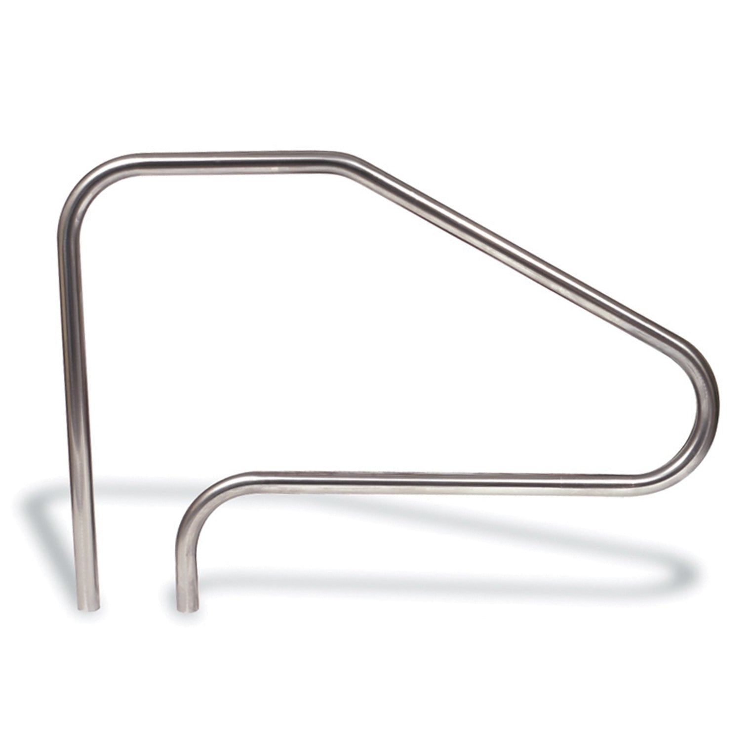 Pool metal handrail on a white background