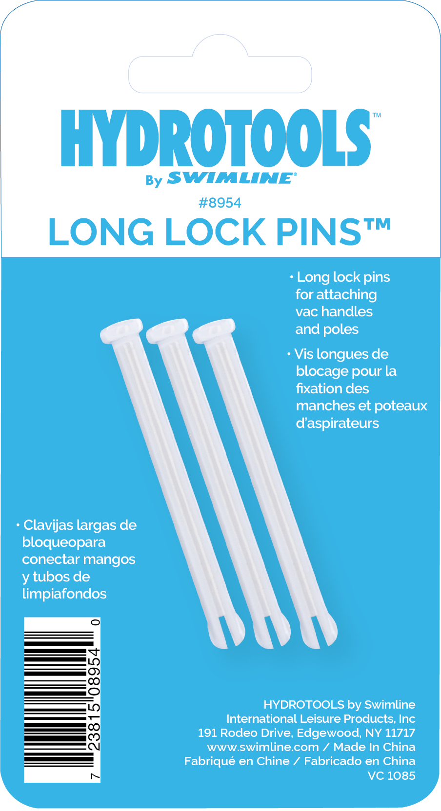 Swimline Long-Style Vacuum Lock Pins 3-Pack | 8954