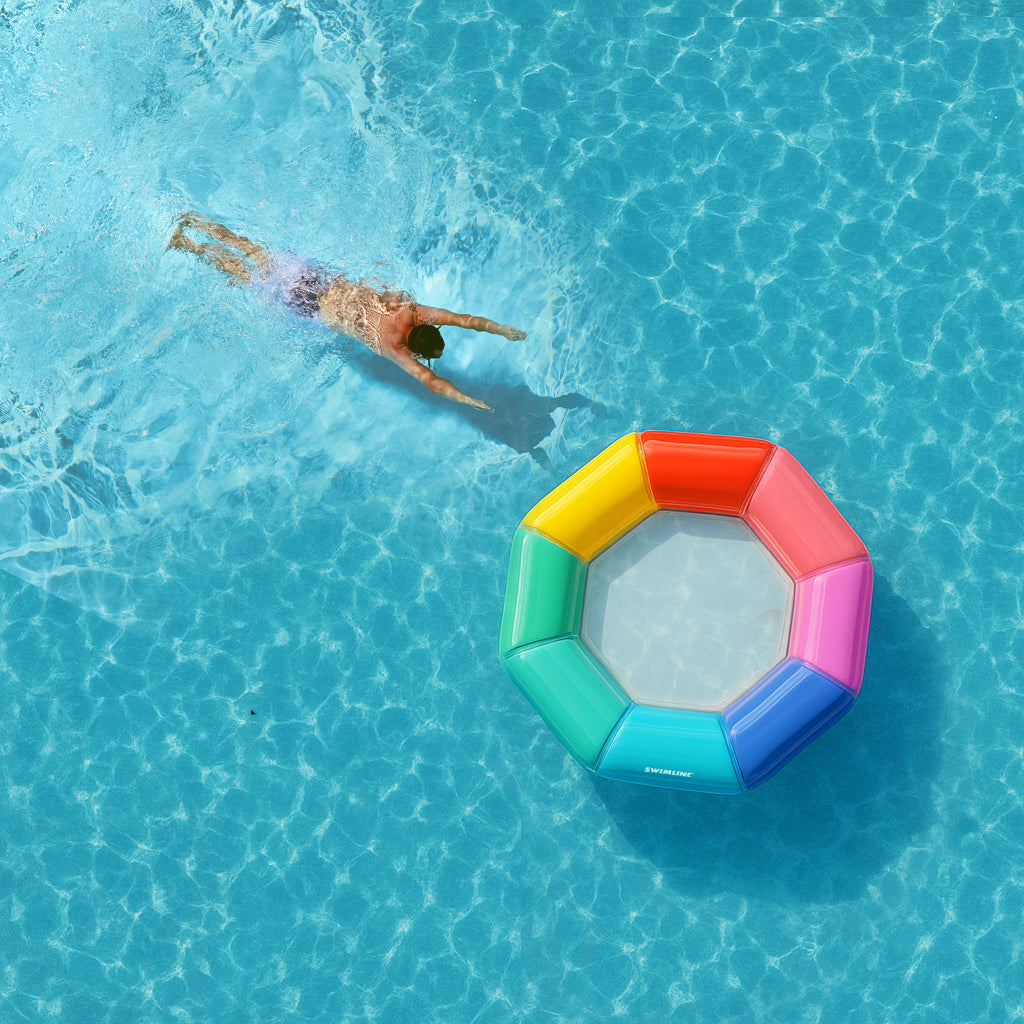 58 Inch Octa-Mesh Pool Lounger | Stay-Cool Mesh Center | Premium Float