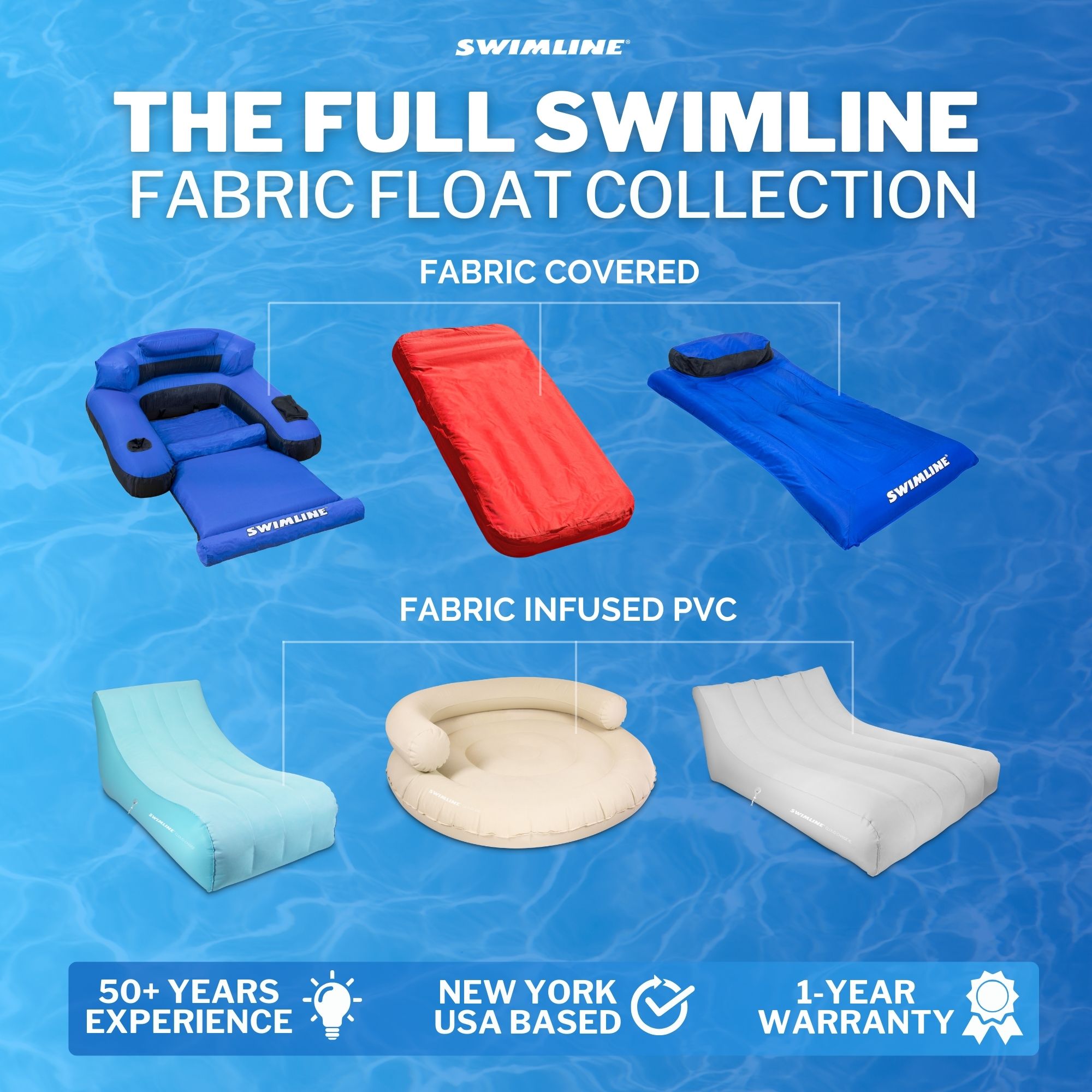 Fabric Covered Pool Air Mattress | Soft Quick-Dry Cover | Inflatable Headrest