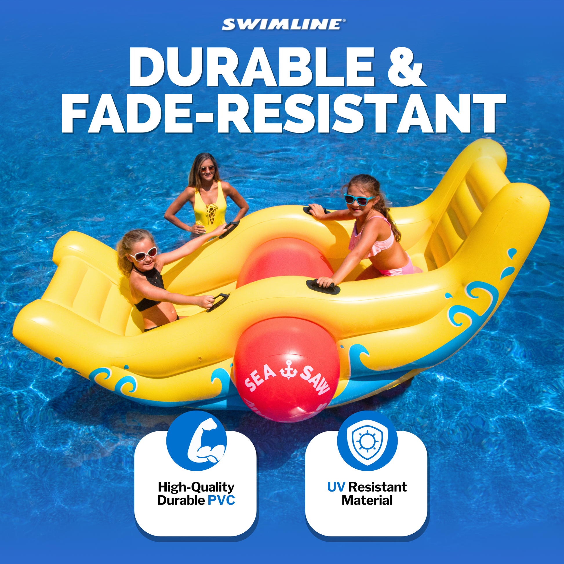 Swimline Sea-Saw Rocker pool float — side view