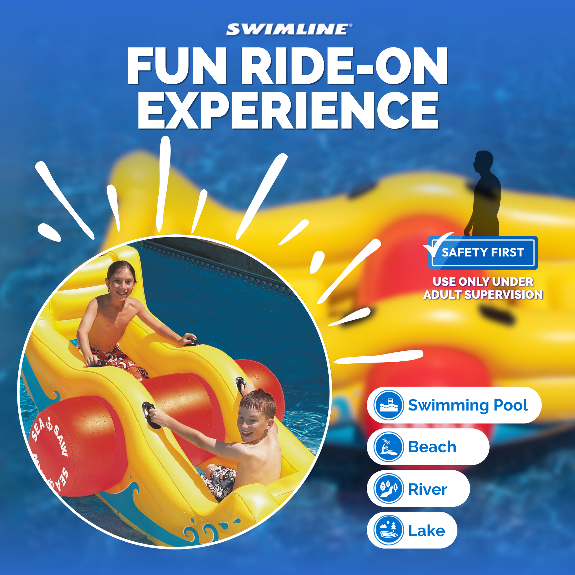 Swimline Sea-Saw Rocker pool float — packaging