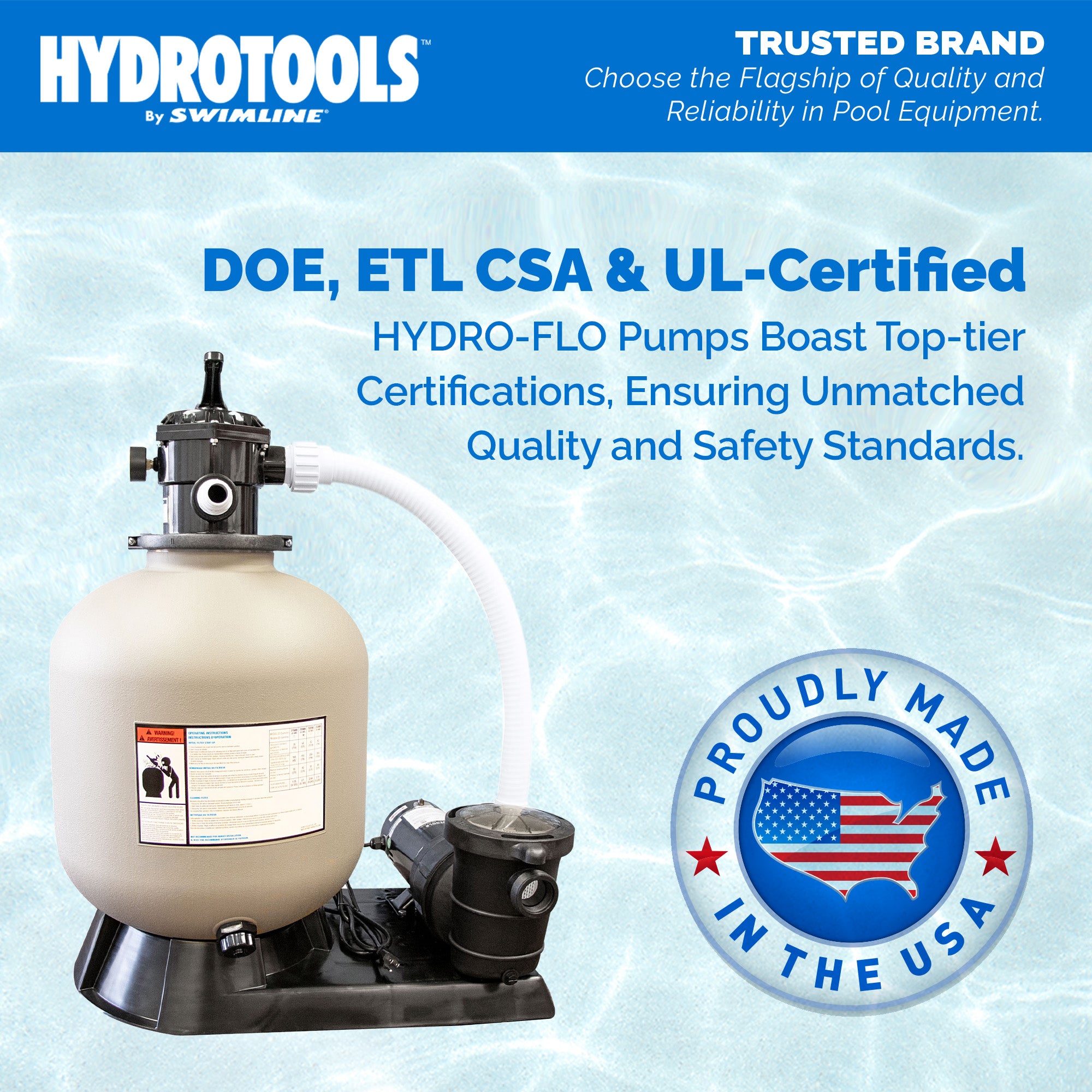 Hydro-Flo Above Ground Pool Pumps | 1.5 HP | 2-Speed | Vertical or Horizontal