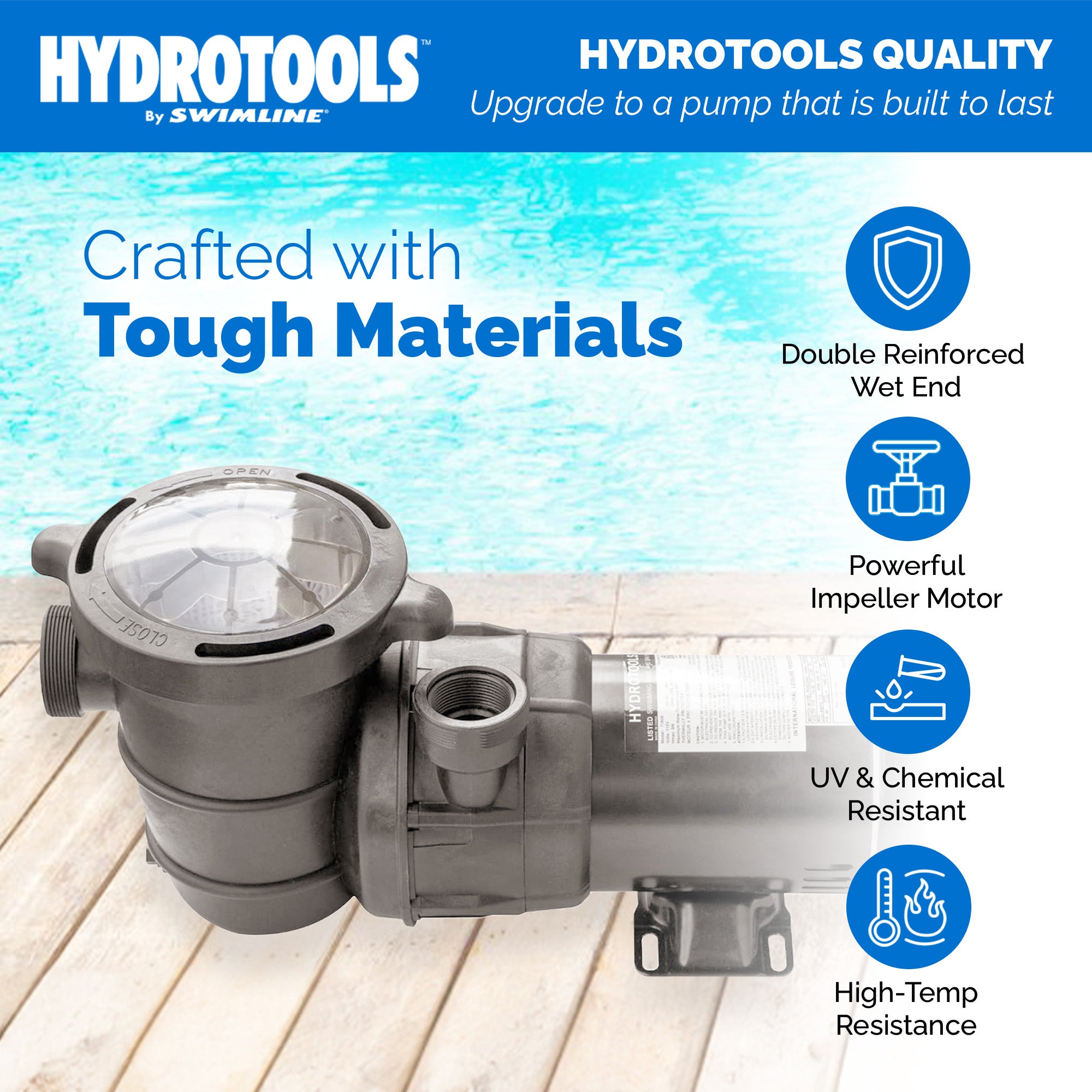 Hydro-Flo Above Ground Pool Pumps | 1 HP | Single Speed | Vertical or Horizontal