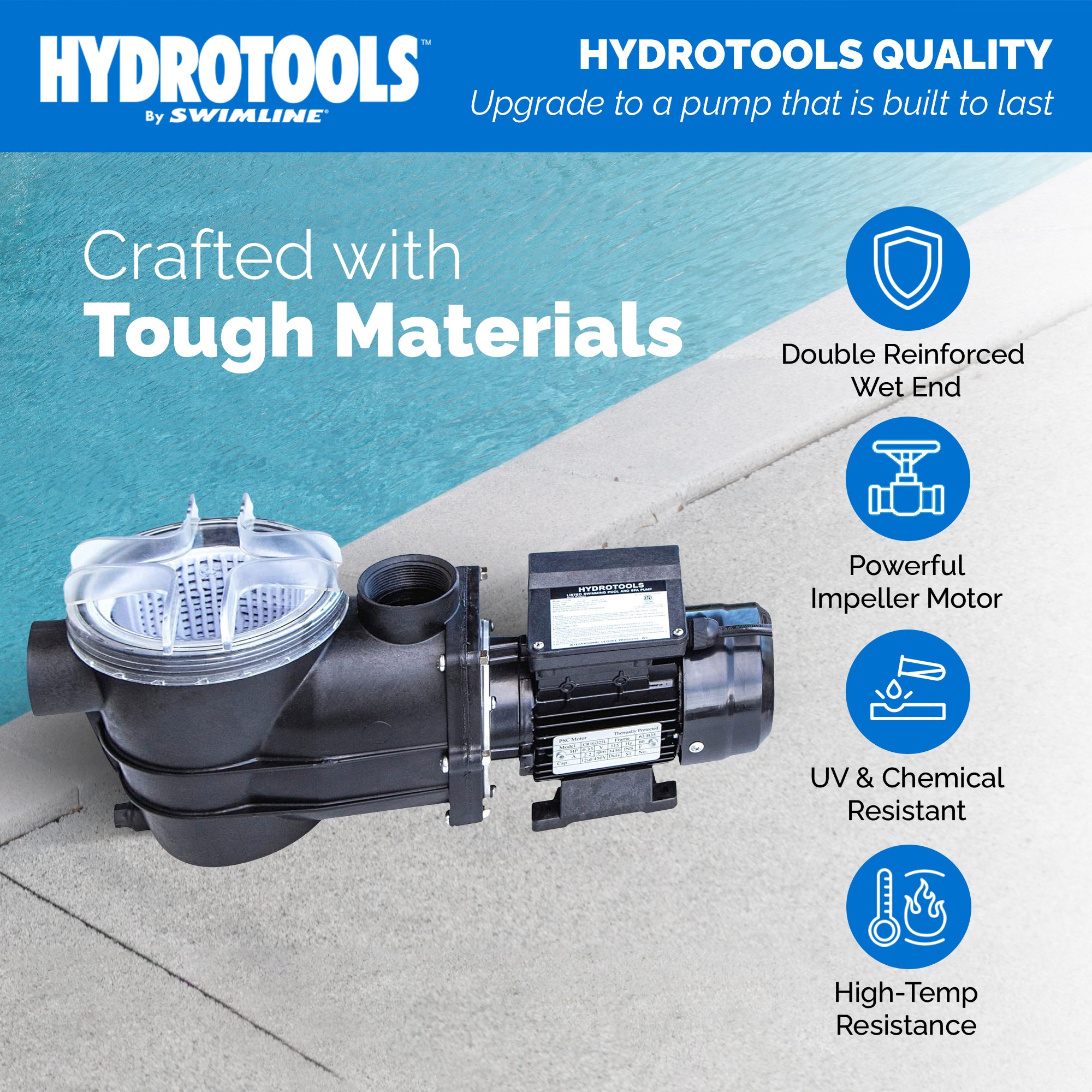 Hydro-Flo Above Ground Pool Pumps | 0.3–0.45 HP | Vertical Discharge