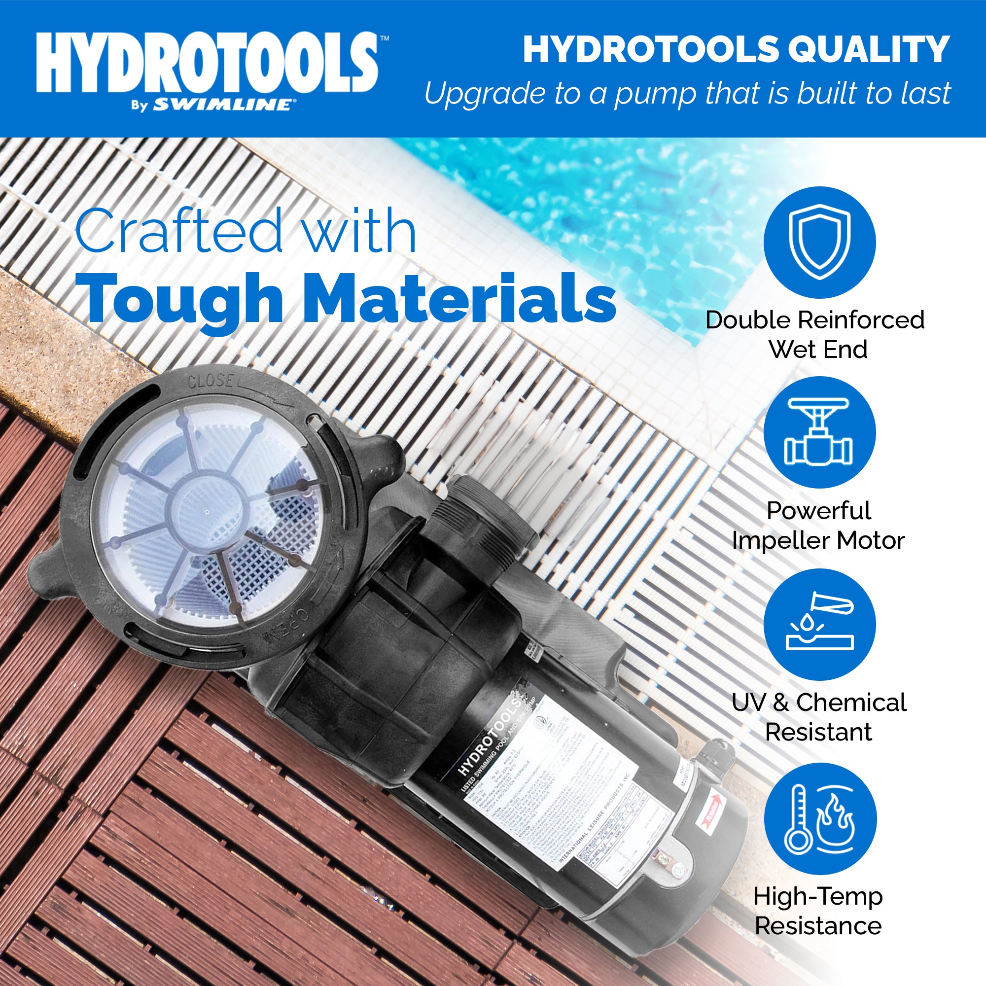 Hydro-Flo Above Ground Pool Pumps | 0.75 HP | Single Speed | Vertical or Horizontal
