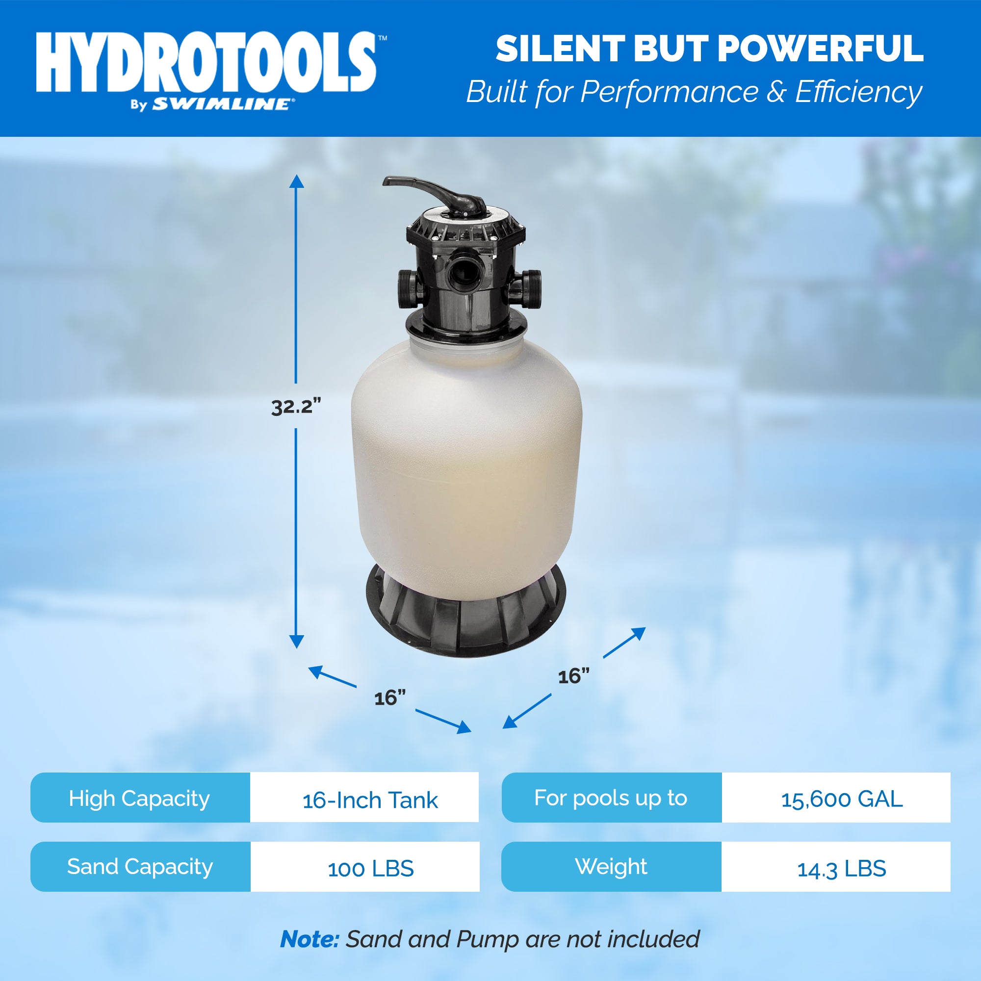 Sand Filter Tank with Valve - 19 Inch 71900