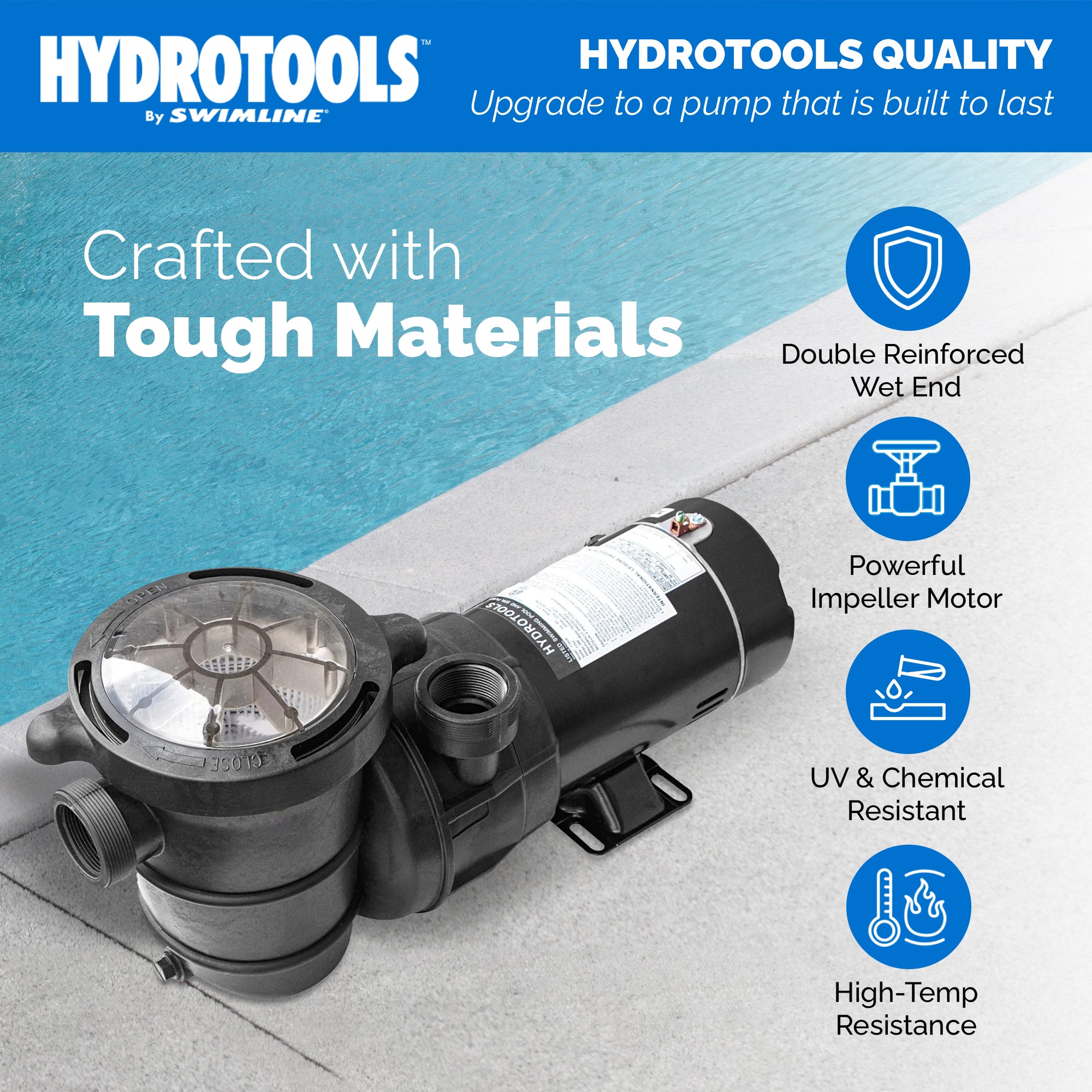 Hydro-Flo Above Ground Pool Pumps | 1.5 HP | Single Speed | Vertical or Horizontal