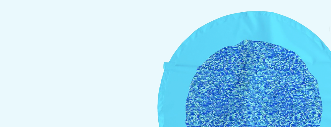 Blue liner with textured pattern on a light blue background