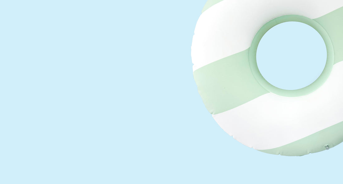 Float on a light blue background