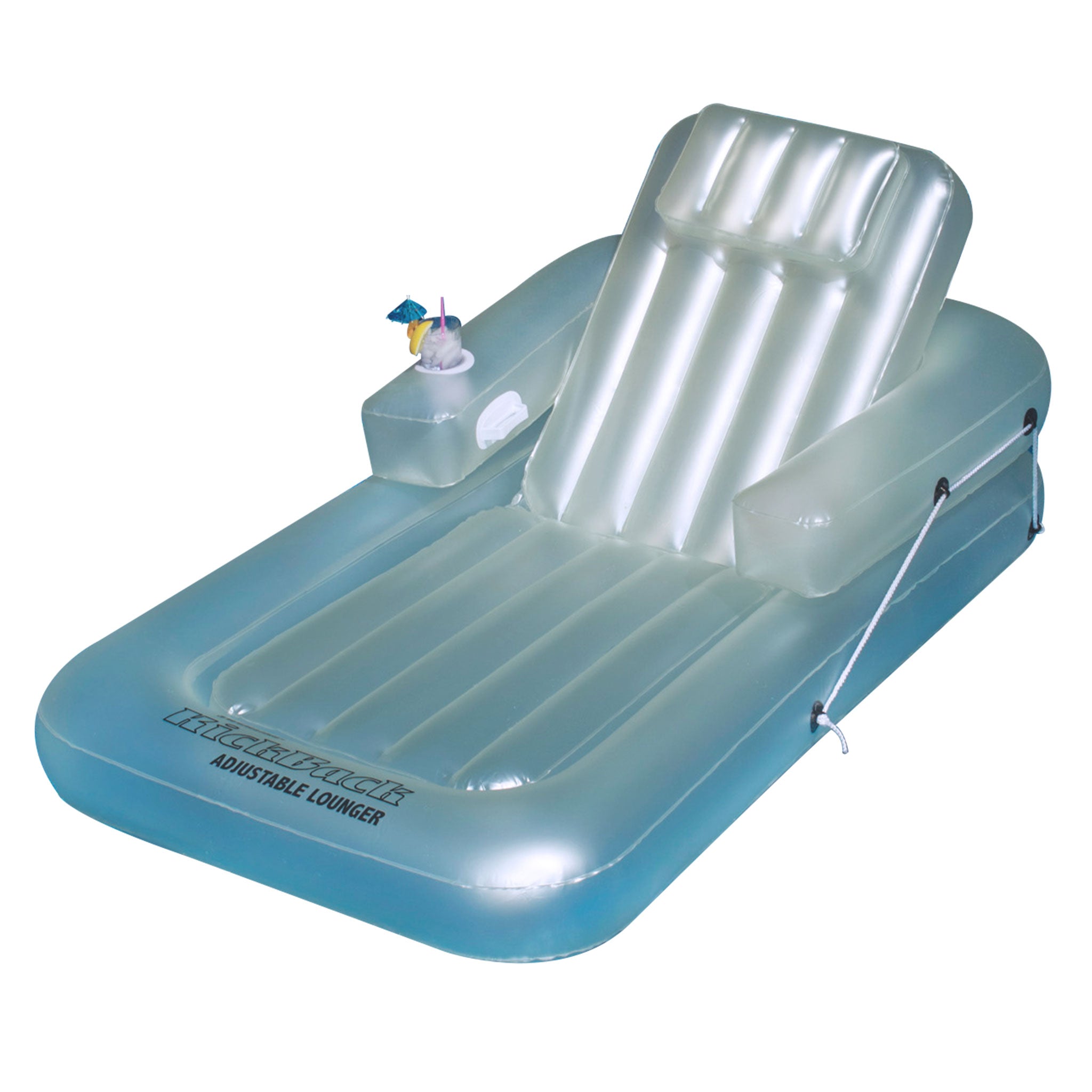 Kick-Back Adjustable Lounger | 74" x 44" | Reclining Backrest | Cupholder