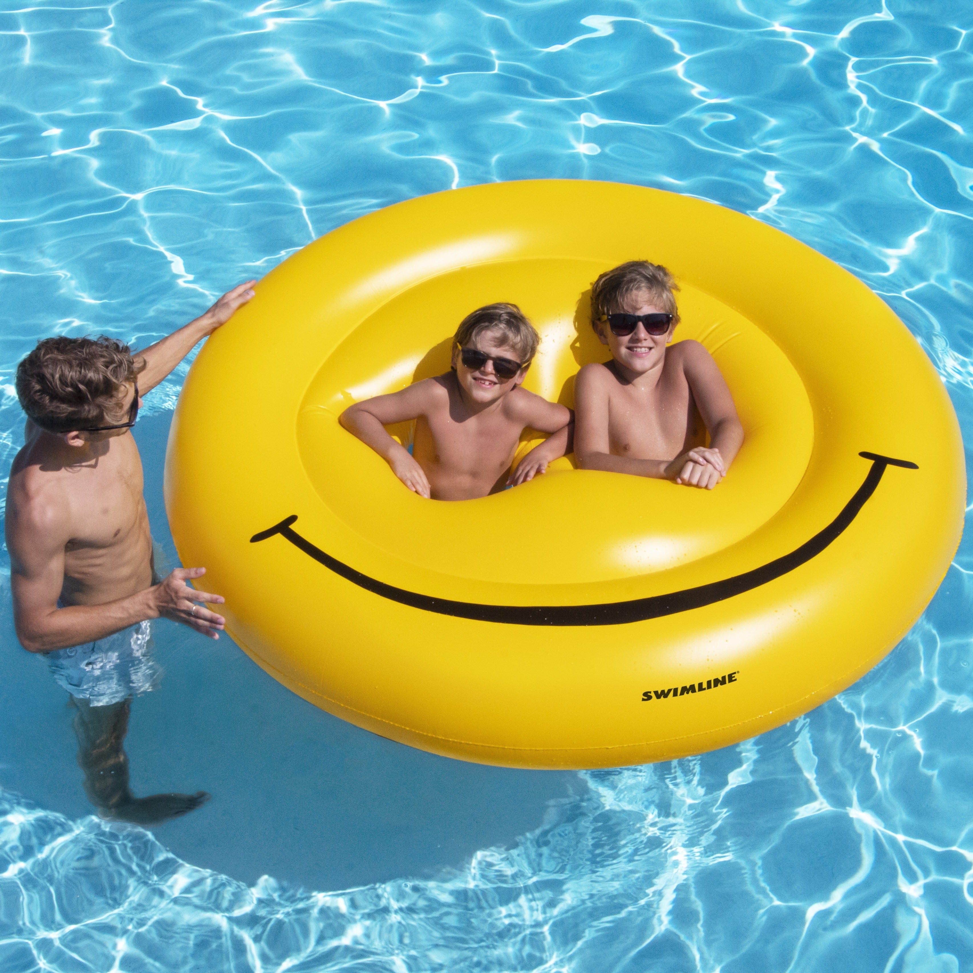 Smiley Face Pool Island Float | 70" | Novelty Inflatable