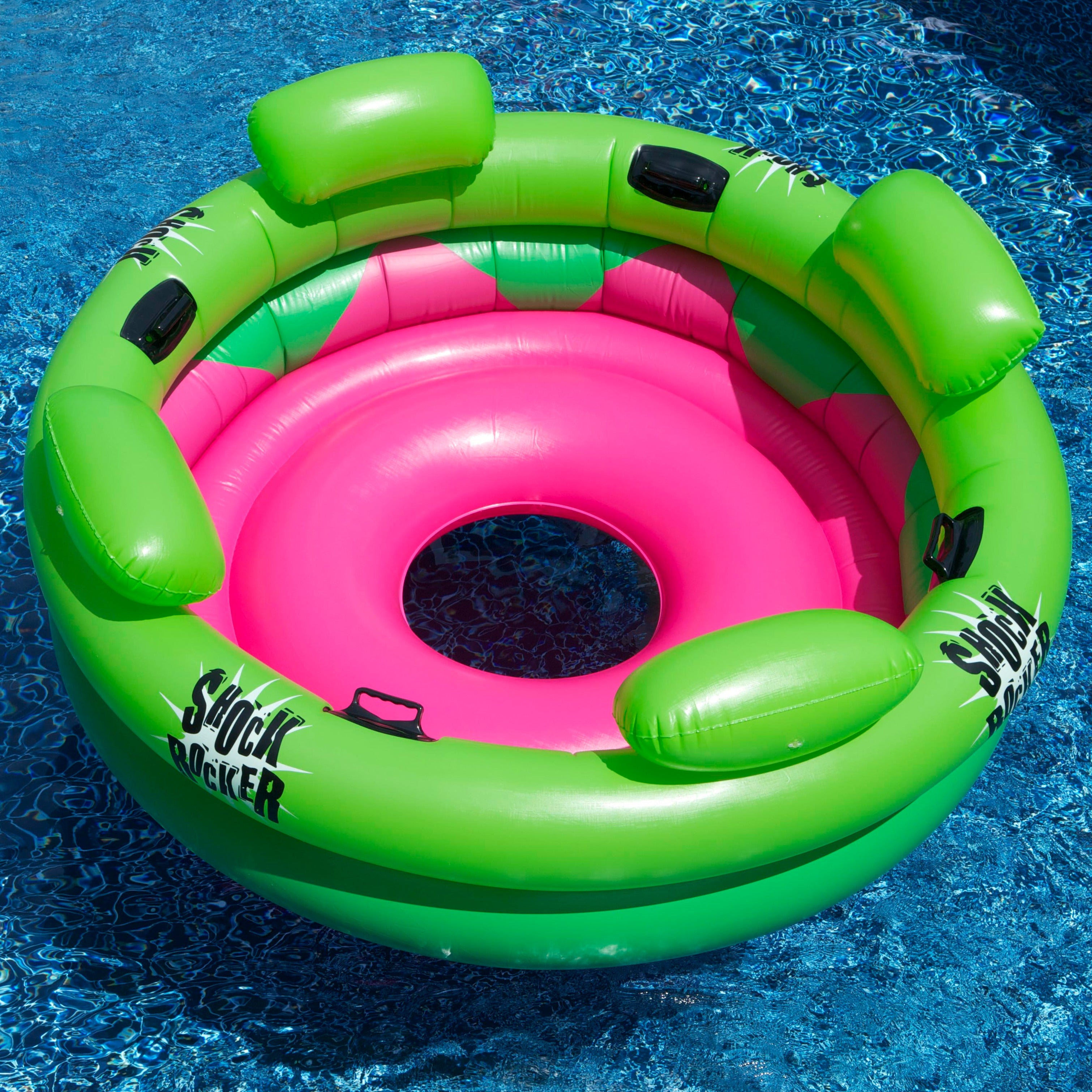 Shock Rocker Pool Float | 75" x 75" | Fits 4 | Rocking Ride-On