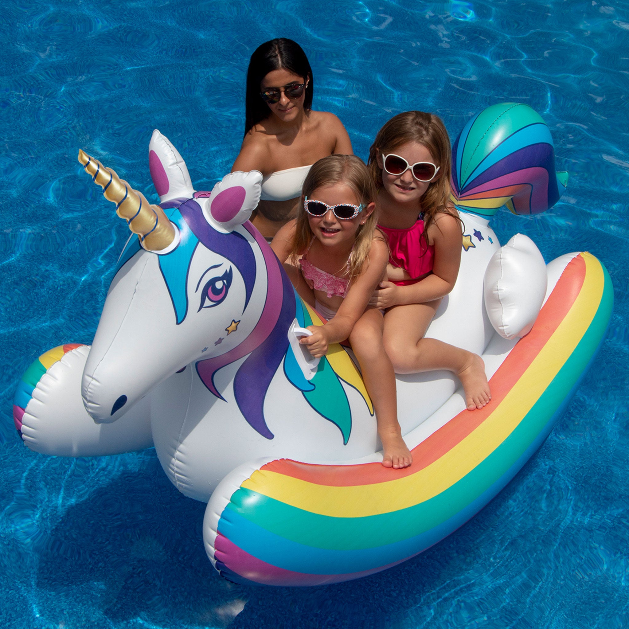 Unicorn Rocker Pool Float | 86" x 36" | Rocking Ride-On | 1-2 Riders