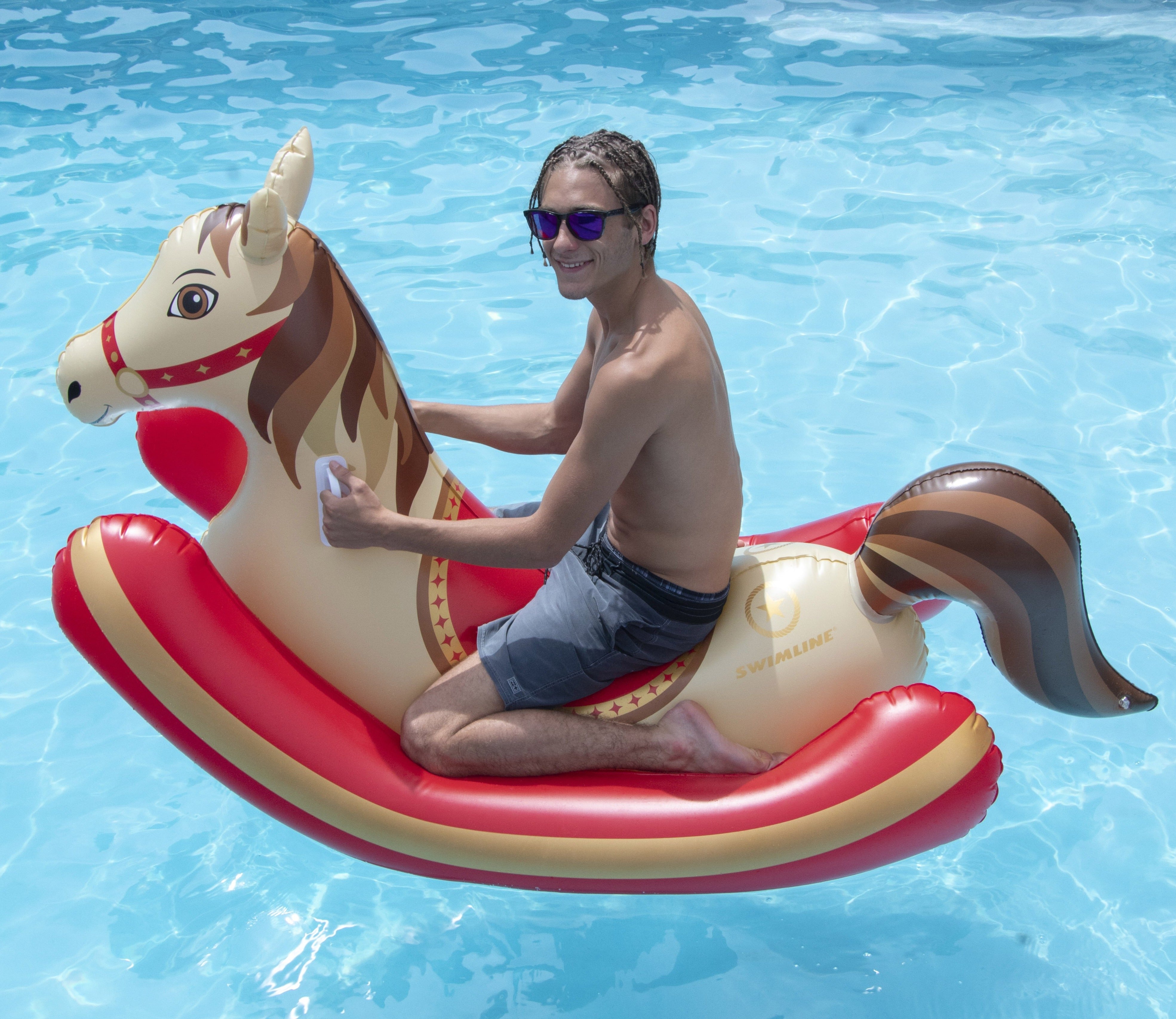 Hobby Horse Rocker Pool Float | 81" x 36" | Rocking Ride-On | 1-2 Riders