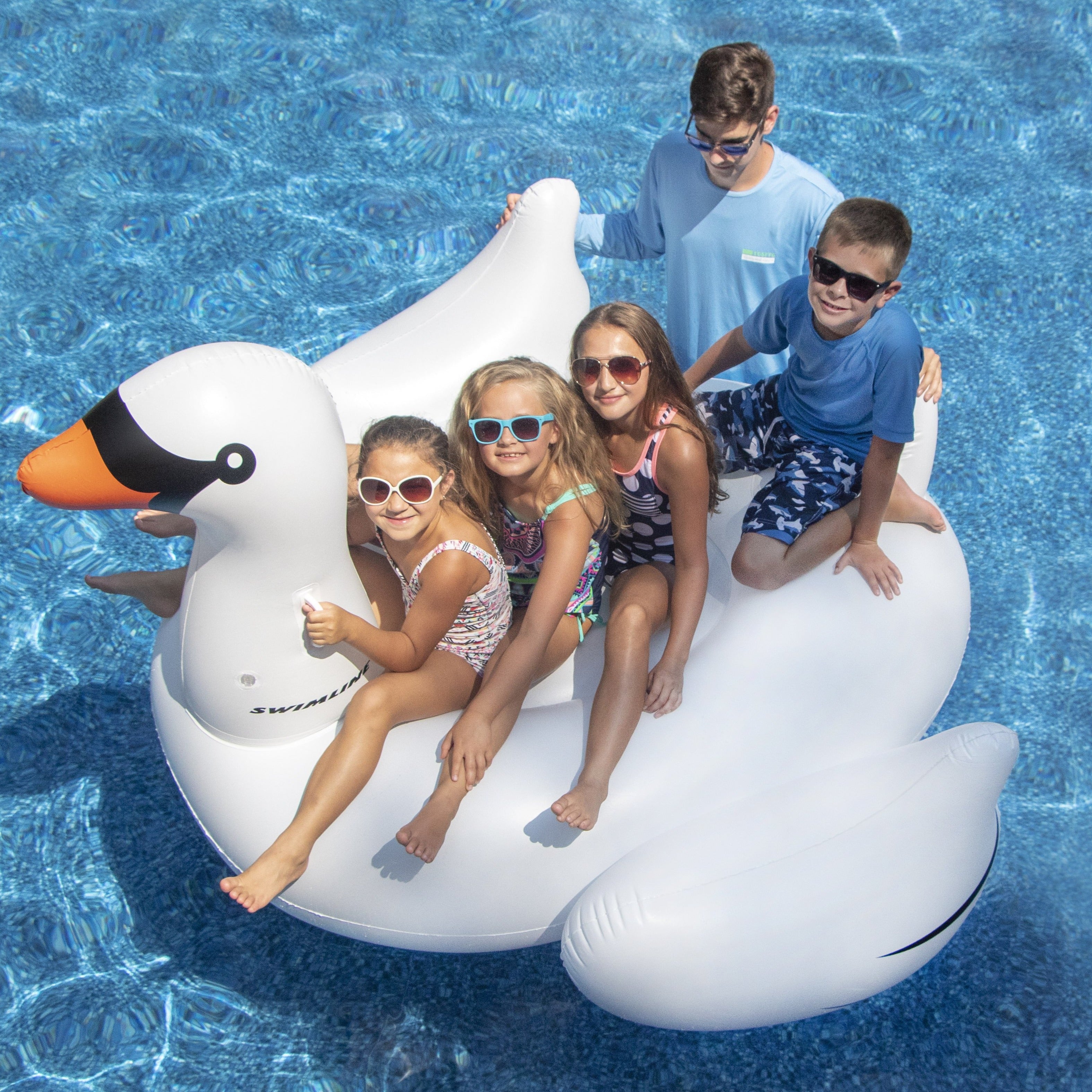 Giant Inflatable Swan Float | Ride-On Lounger | Stable Design