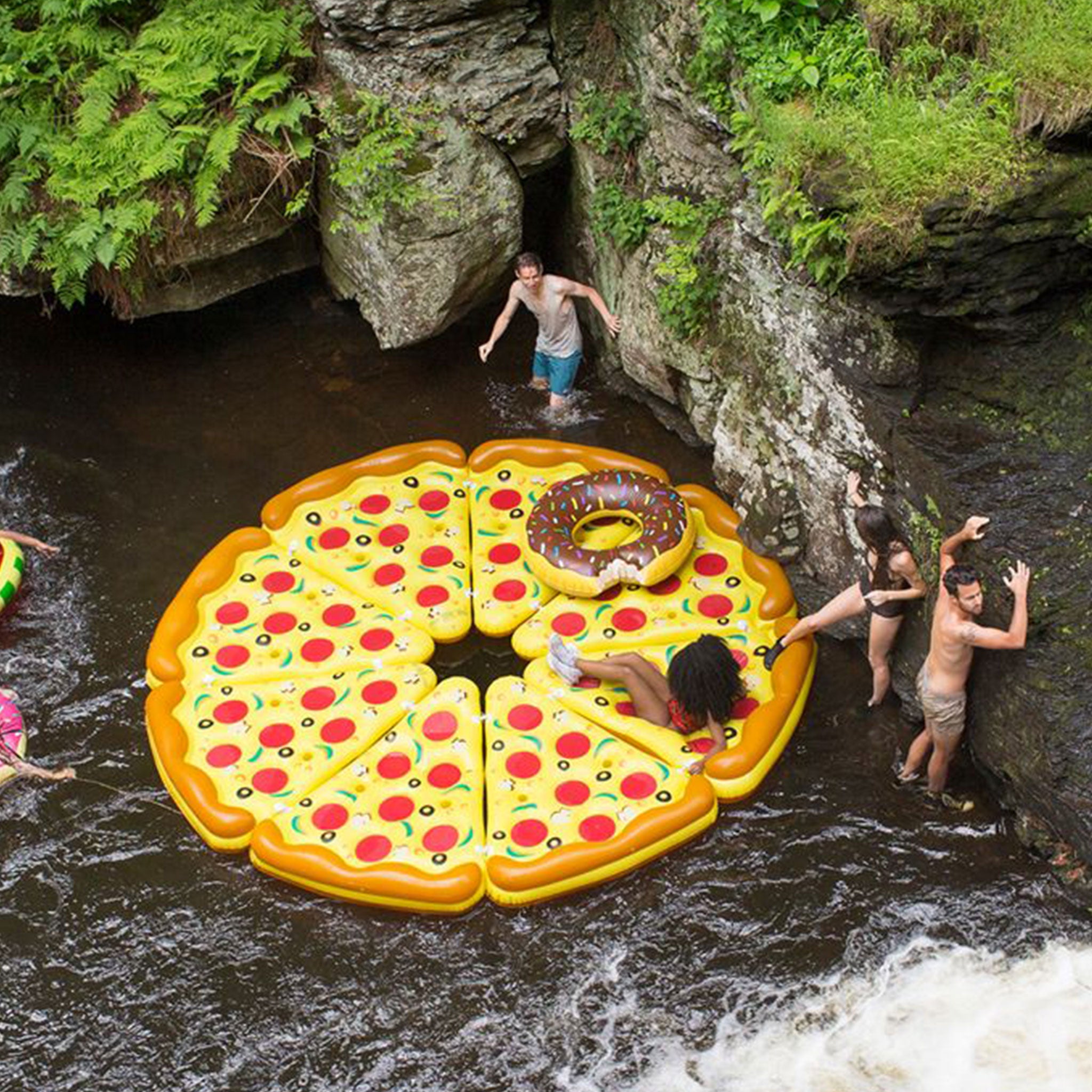 Pizza Slice Pool Float | 76" x 62" | 2 Cupholders | Connectable
