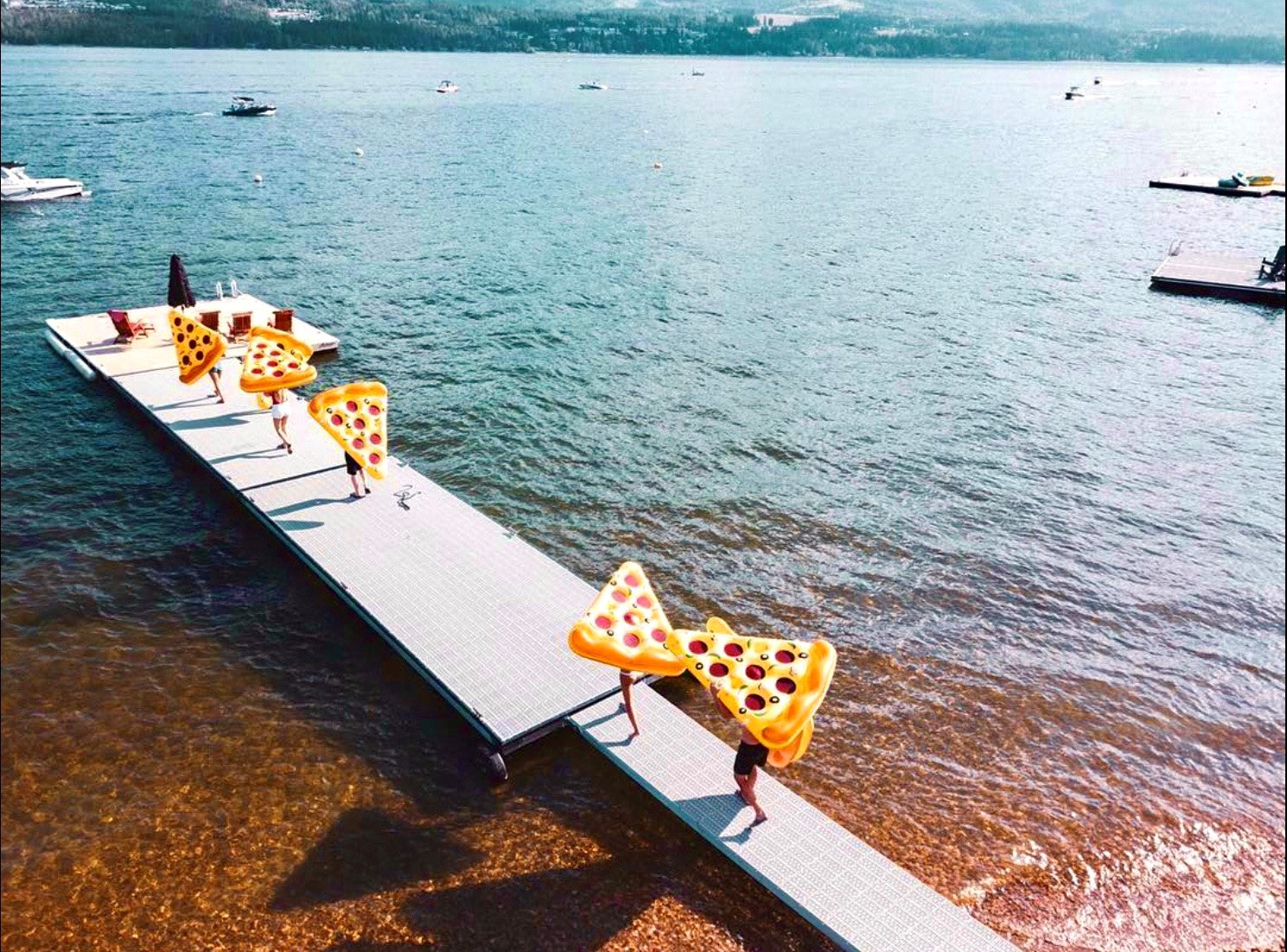 Pizza Slice Pool Float | 76" x 62" | 2 Cupholders | Connectable