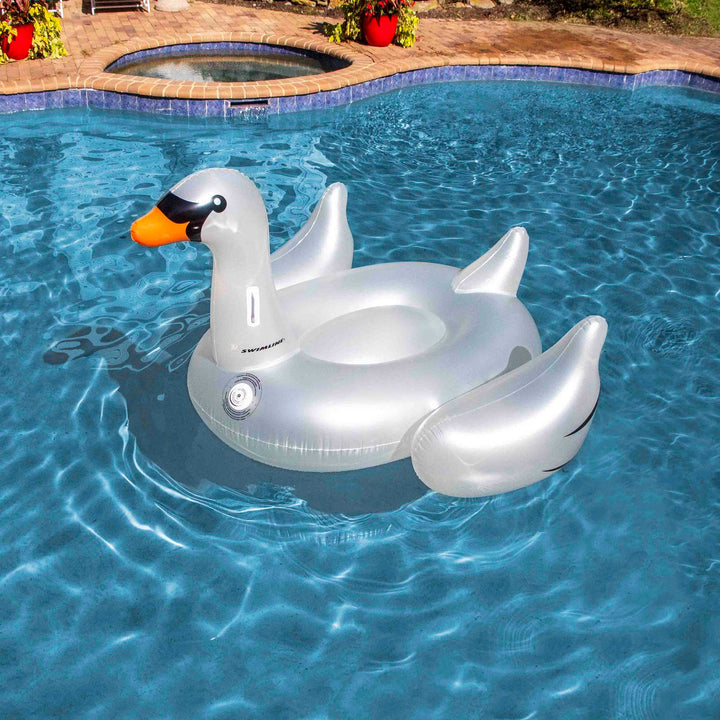 Giant inflatable swan pool fashion float