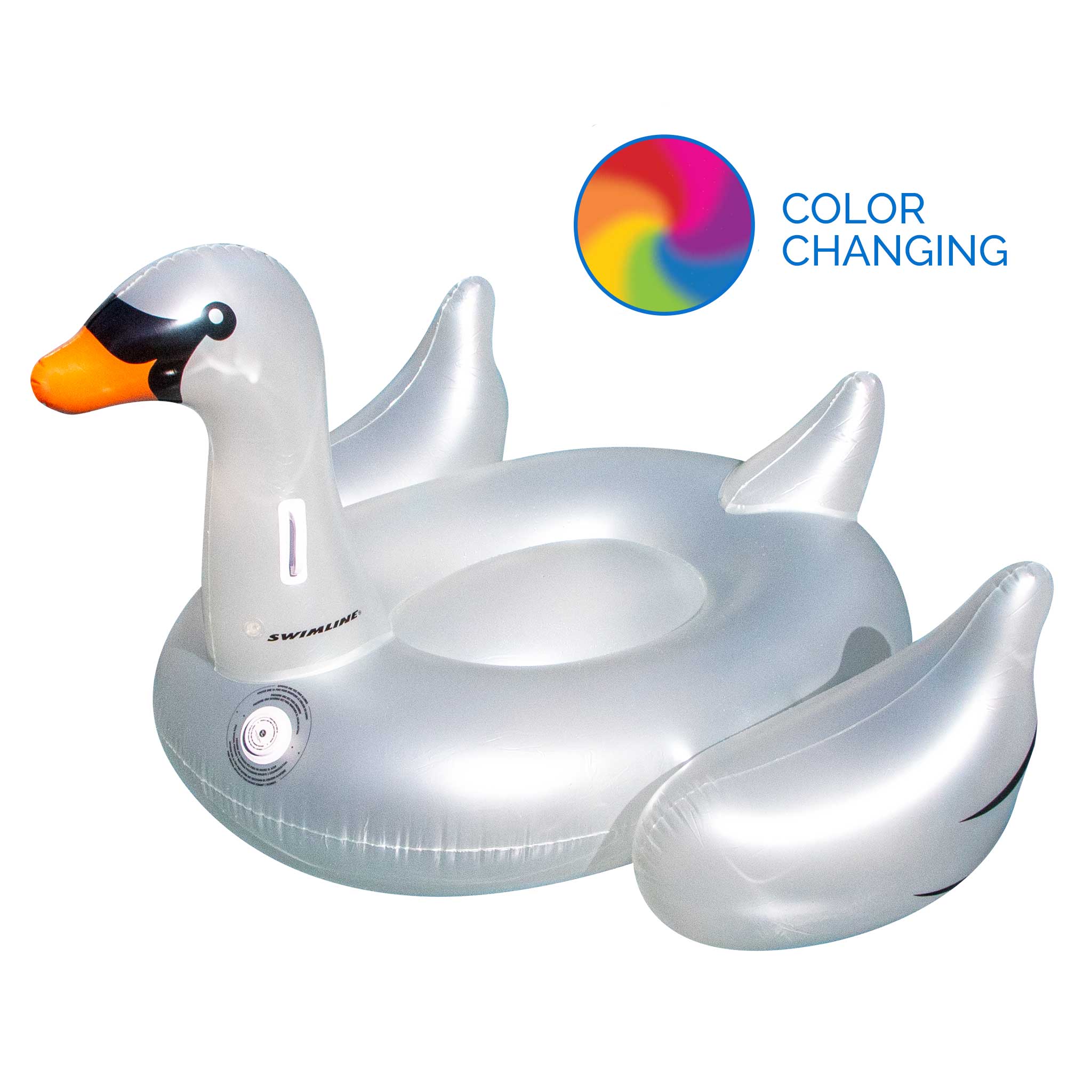 LED Giant Inflatable Swan Float | Light-Up Ride-On | Stable Design