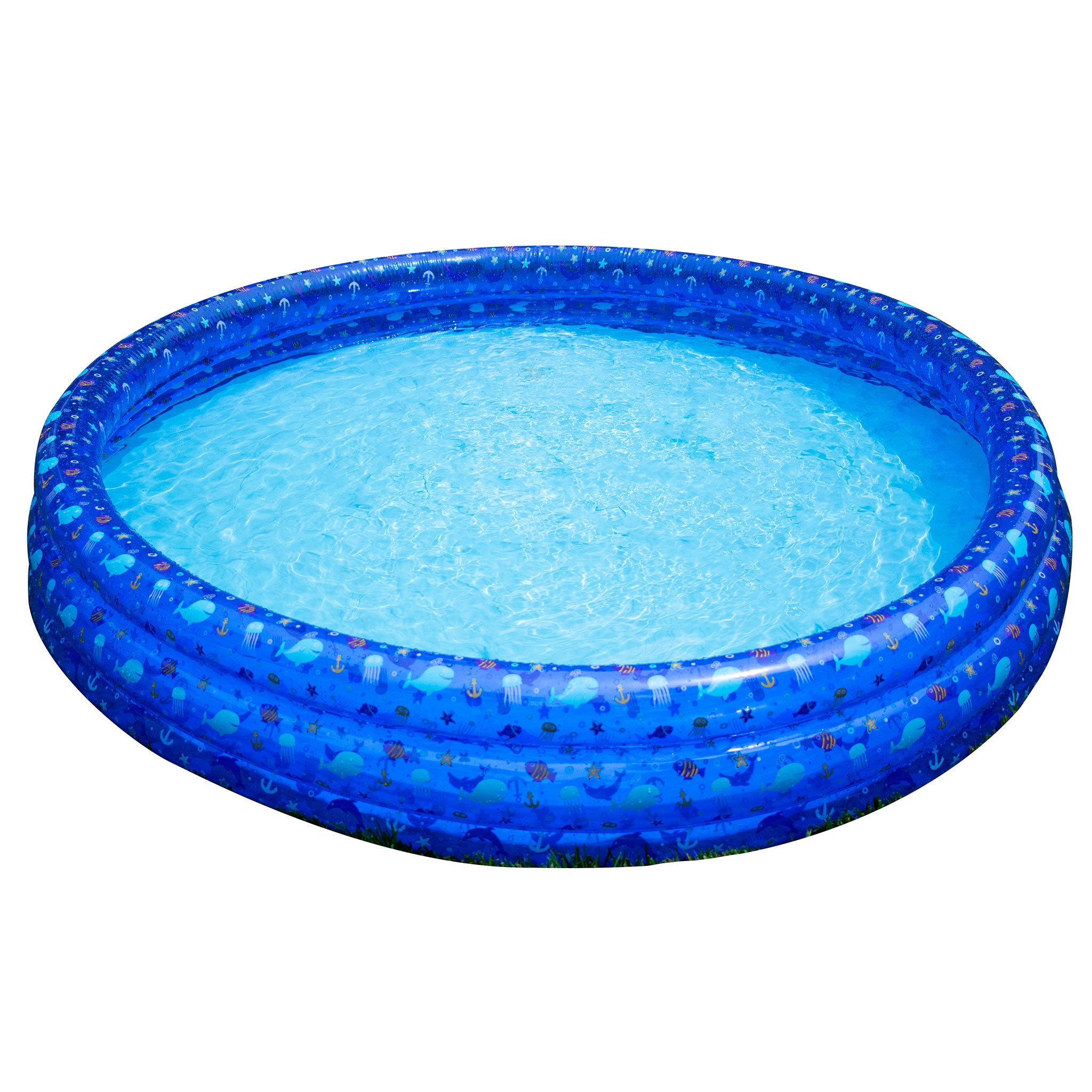 Classic 3-Ring Kiddie Pool | 60" Diameter | BPA-Free PVC | Drain Valve