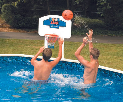 PoolJam Above Ground Pool Basketball & Volleyball Game Combo