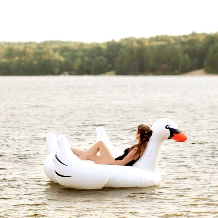 Giant white fashion swan pool float