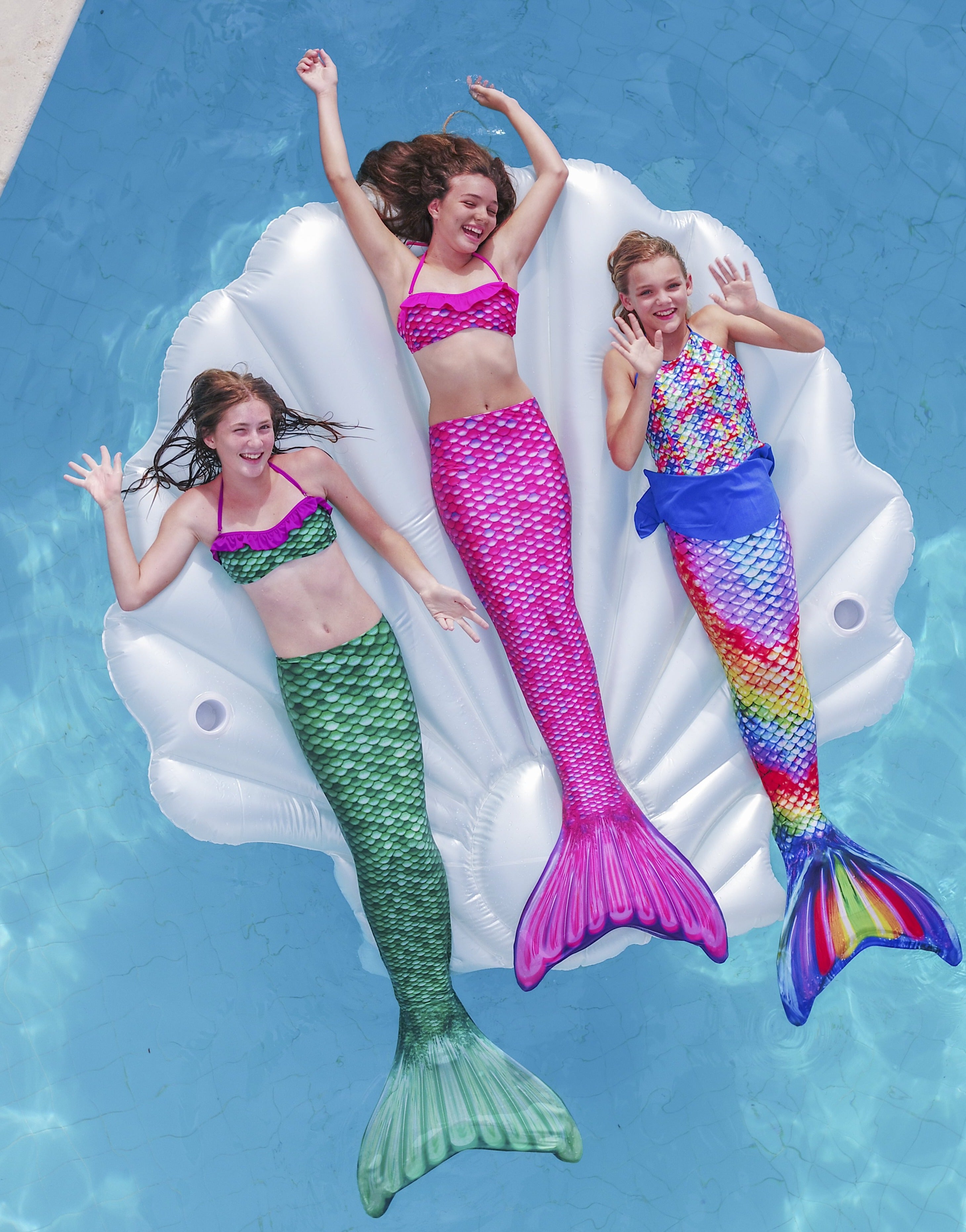 Seashell Pool Float Lounger | 81" | Pearlized White | Ocean-Inspired