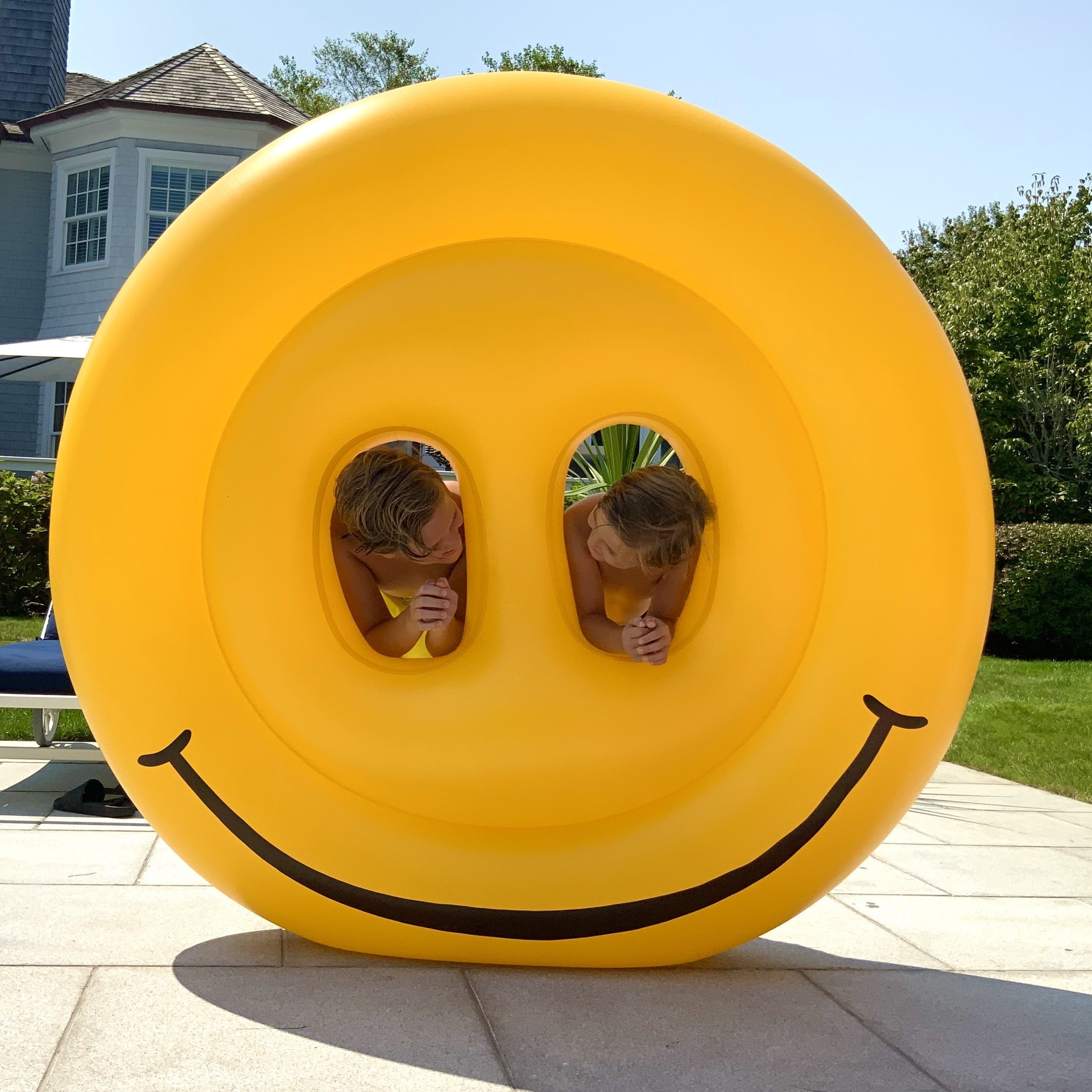 Smiley Face Pool Island Float | 70" | Novelty Inflatable