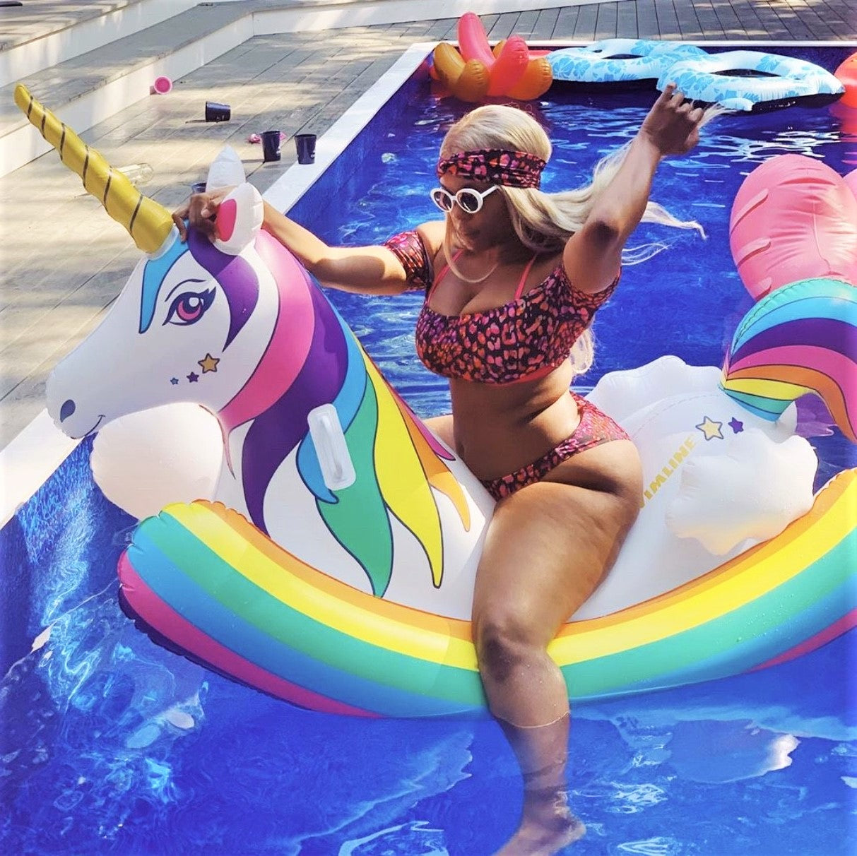 Unicorn Rocker Pool Float | 86" x 36" | Rocking Ride-On | 1-2 Riders