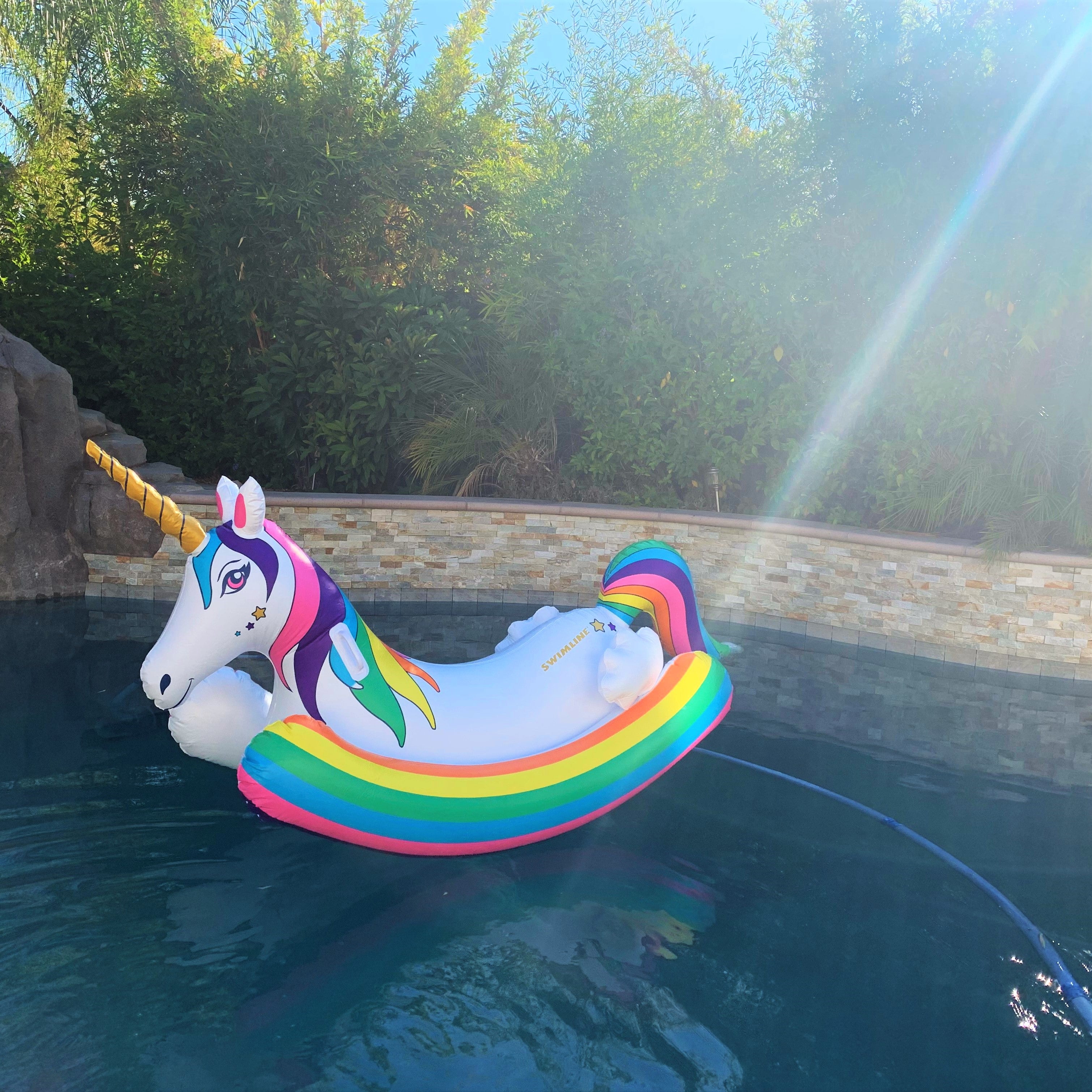 Unicorn Rocker Pool Float | 86" x 36" | Rocking Ride-On | 1-2 Riders